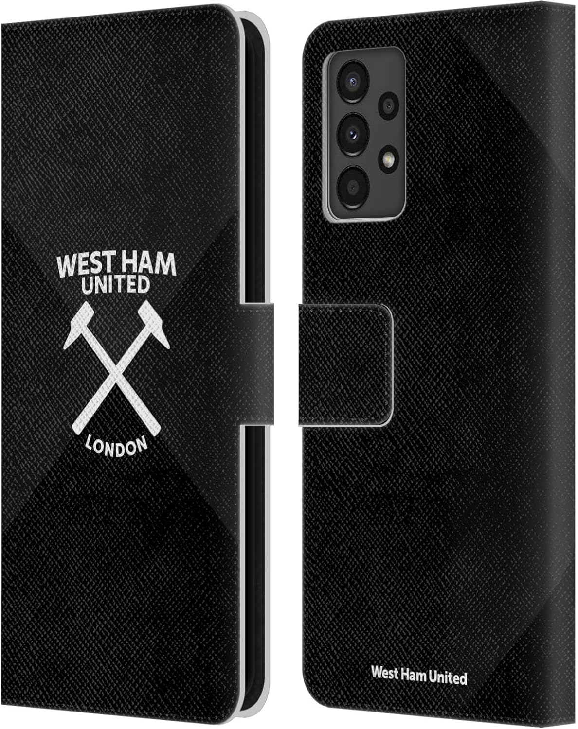 Head Case Designs Officially Licensed West Ham United FC Gradient Hammer Marque Kit Leather Wallet Case Compatible with Samsung Galaxy A13 (2022)