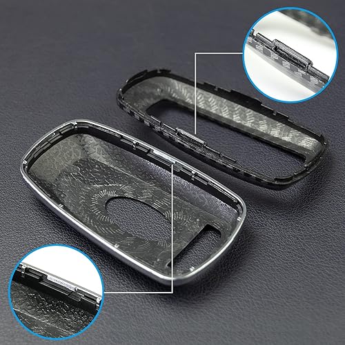 Miniatura 7 de Funda de fibra de carbono compatible con Ford F-150 Raptor Explorer Escape Fusion Bronco Sport Edge Lincoln Corsair Nautilus, Negro -