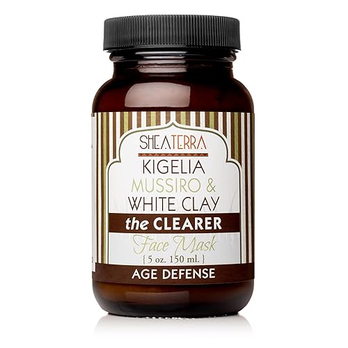 Shea Terra Kigelia Age Defense Collection - Mascarilla limpiadora  Mascarilla facial natural antienvejecimiento con mussiro y arcilla blanca para