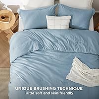 Vista 86 de Bedsure - Juego de edredón tamaño matrimonial de 3 piezas, teñido catiónico azul marino, ropa de cama para todo el año, 1 edredón de 82 x 86