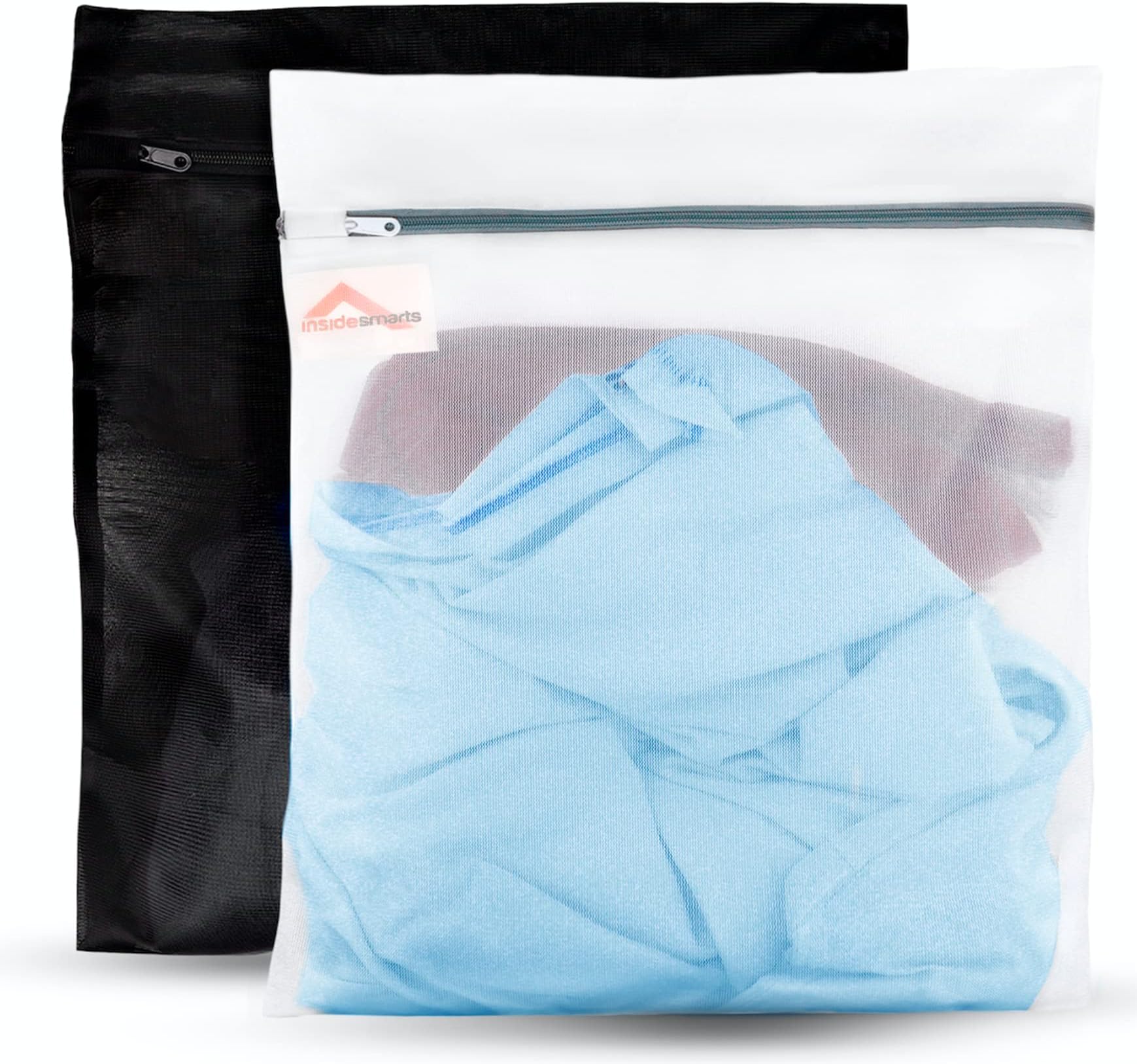Set of 2 Jumbo Wash Bags for Delicate Clothing (1 White, 1 Black) By InsideSmarts