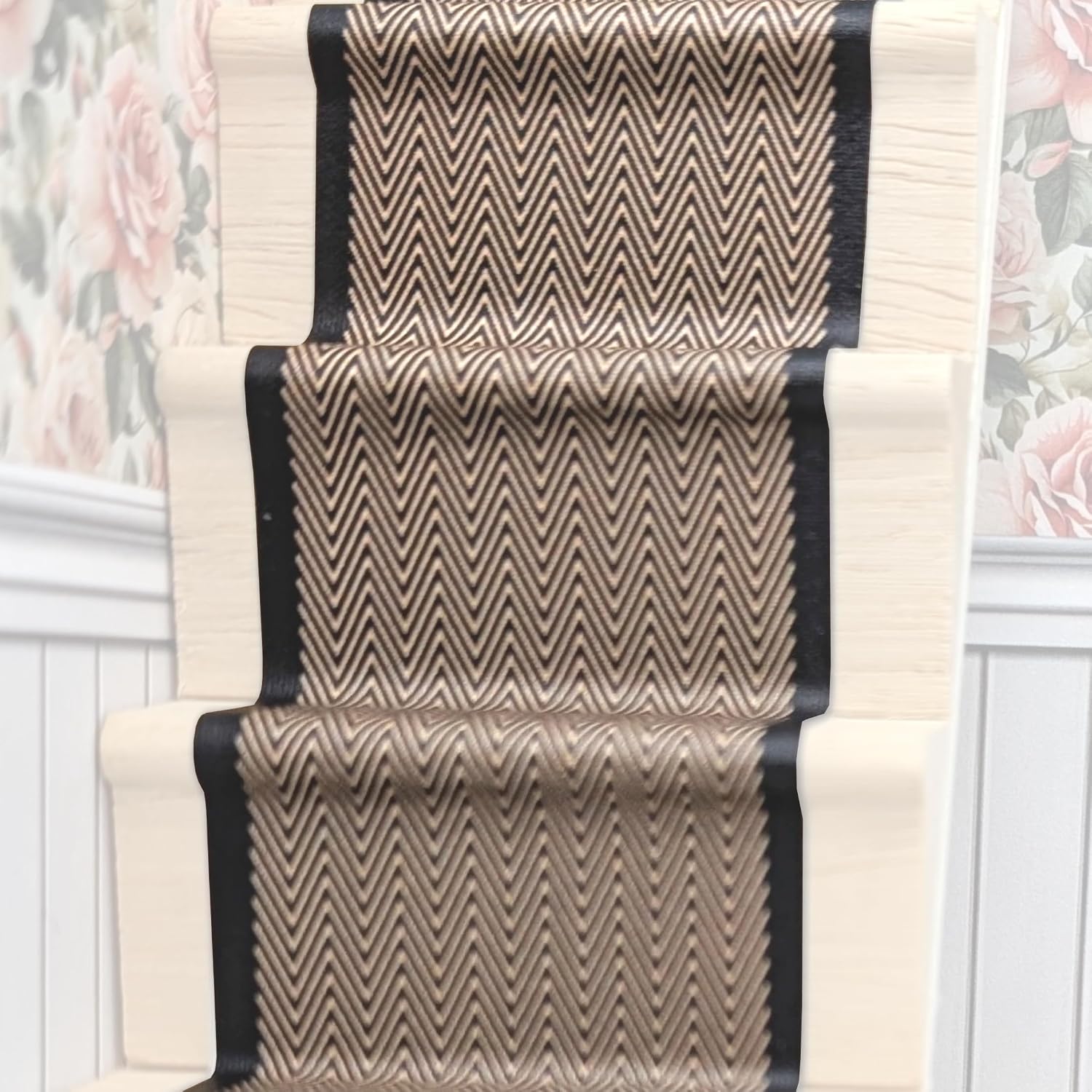 Self-Adhesive Carpet with Real Textile Structure for Dollhouses Scale 1:12 (Damask Pattern Beige 2) image 4