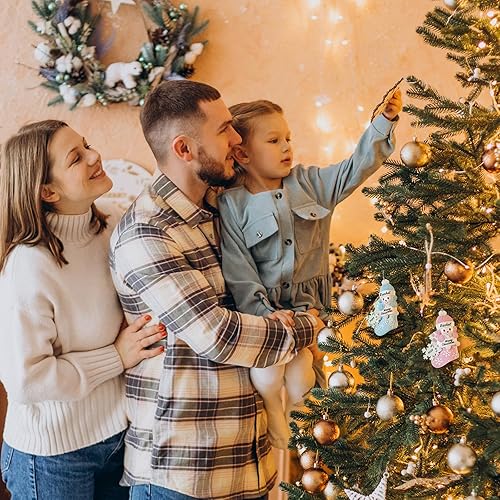 Miniatura 8 de Adornos de Navidad personalizados de ciervo, familia de 2, 3, 4, 5, 6, 7, 8  Adorno de Navidad personalizable con nombre de reno, texto para árbol