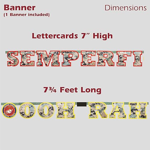 Miniatura 2 de Bandera Semper Fi de los Marines de EE. UU.. Incluye un cartel de 7 ¾ pies de largo que muestra con orgullo el lema y los colores oficiales de los