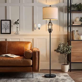 62.5-inch Industrial Black Floor Lamp for Living Room and Bedroom