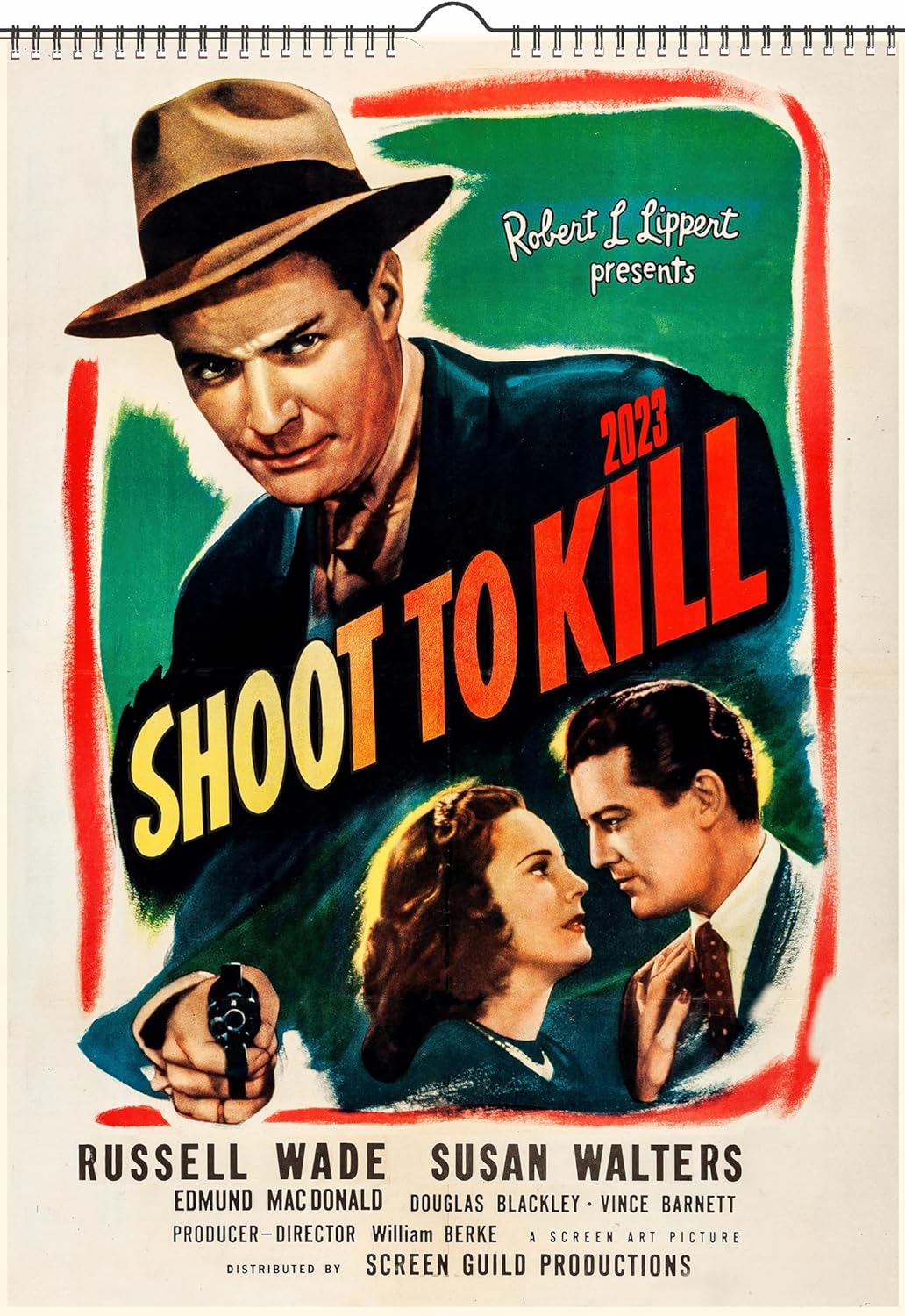 2025 Wall Calendar [13 pages 8″x12″] Film Noir Vintage Action Movie Posters Covers retro exploitation movie