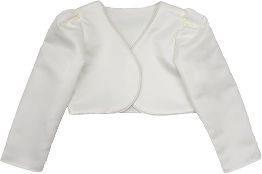 Girls Long Sleeve Bolero in Cream 