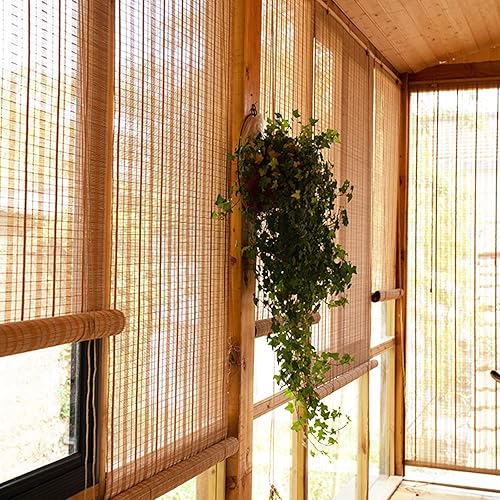 Miniatura 4 de SHUITUKOUU Bambú inscribible en Persiana natural, cortina Estor Bambú, cortina Bambú, cortinas solares, luz filtrada, transpirable, protección UV,