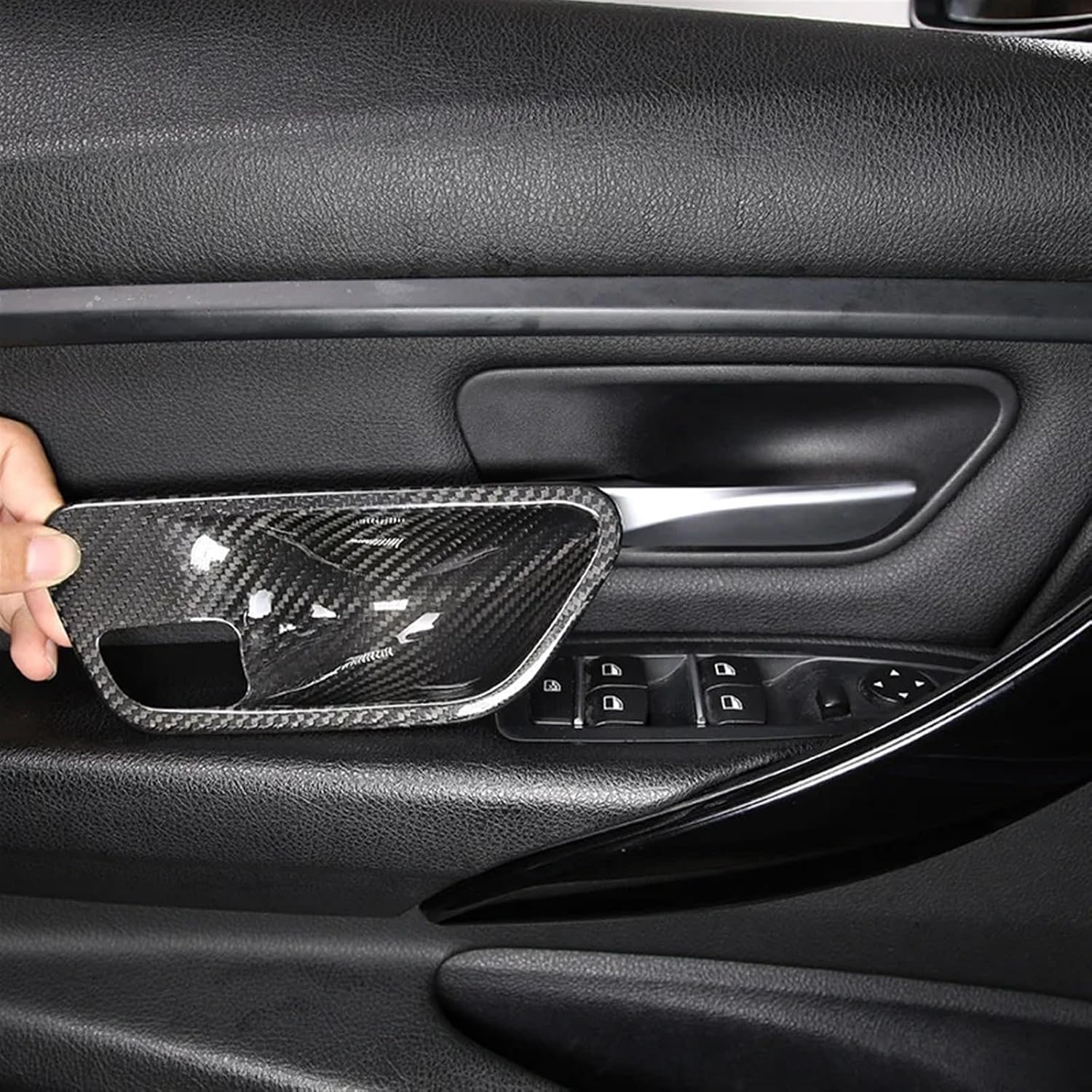 for bmws 3 4 Series 3GT F34 F30 F36 2013-2019 Real Carbon Fiber Car Door Inner Bowl Cover Decoration Sticker Accessories(Style A 2 pcs)