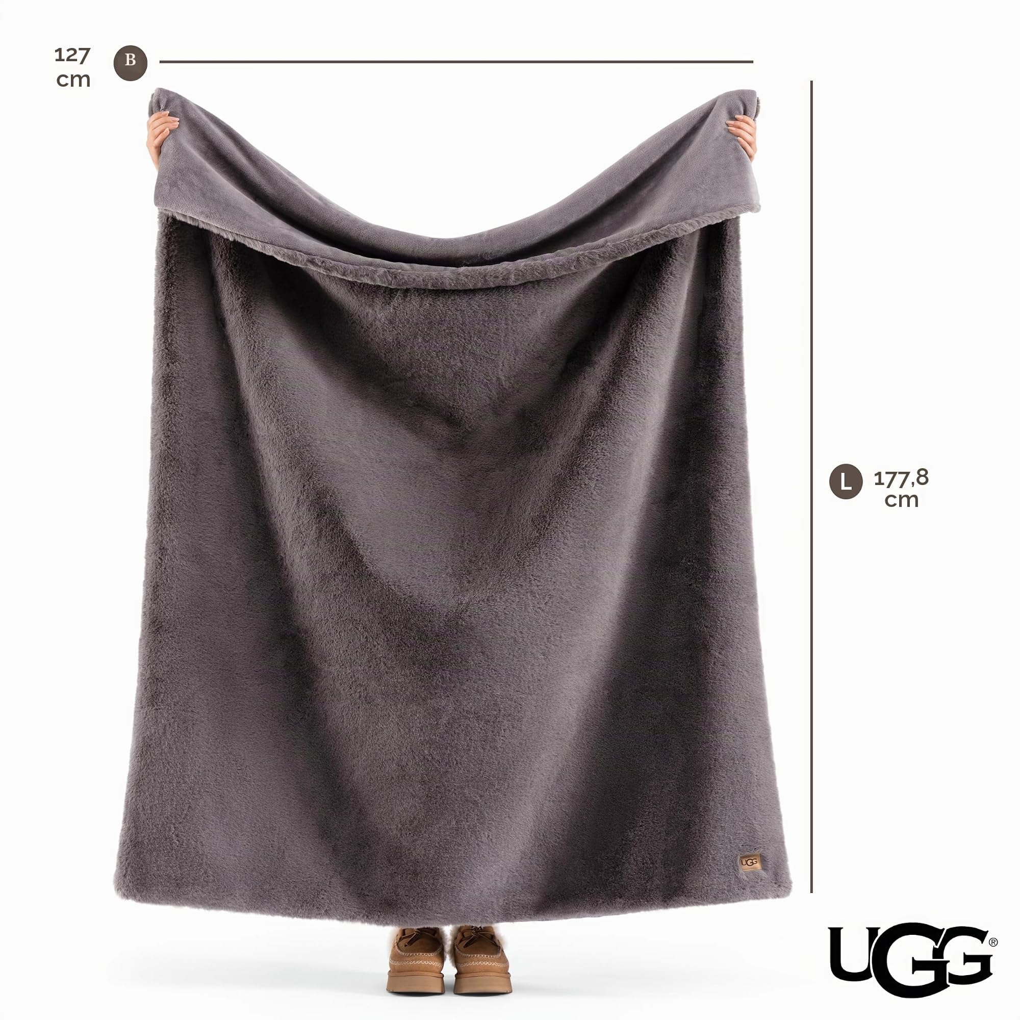 UGG Euphoria Plüschfell Wendedecke anthrazit