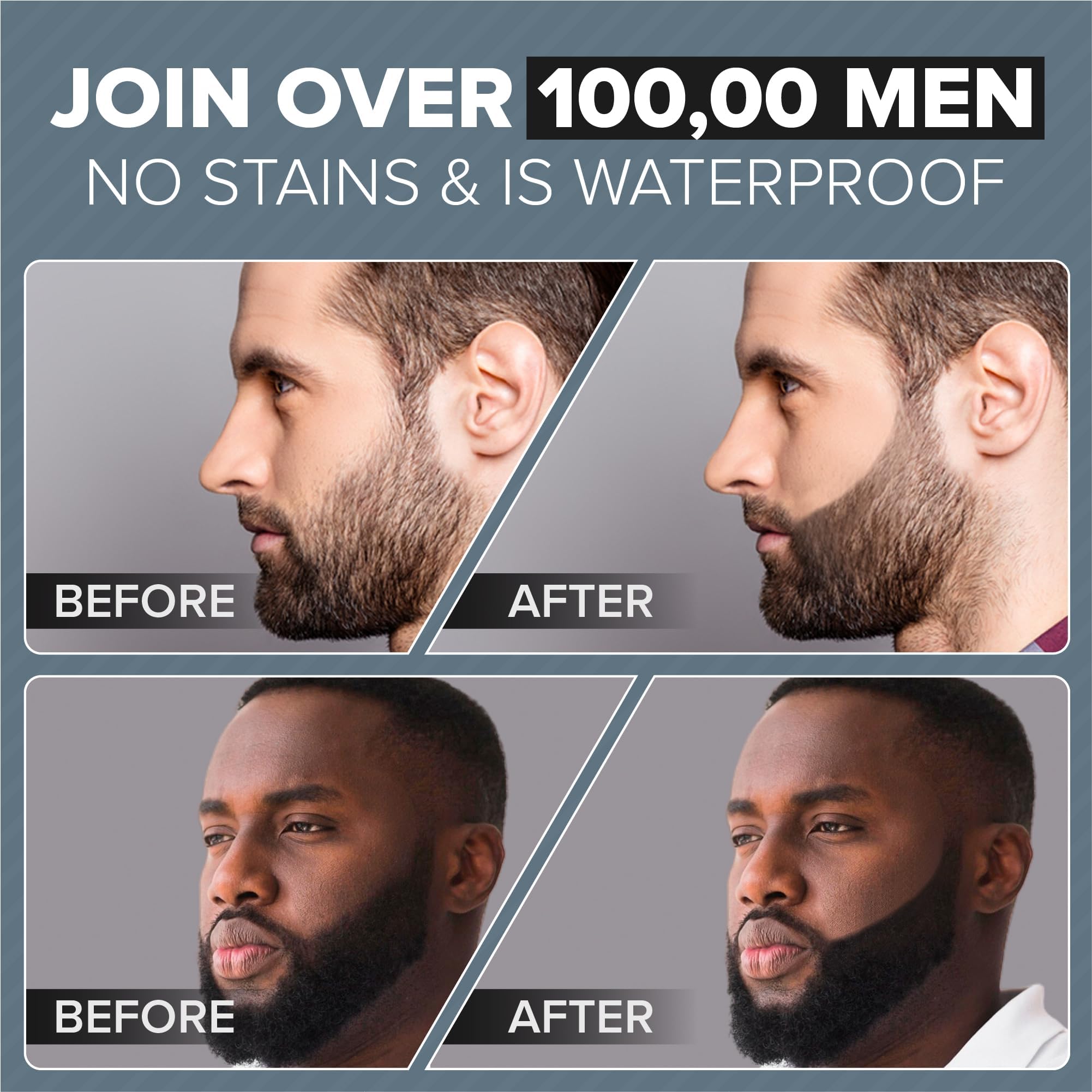VOID Homme Matita Barba Uomo (Nero) Impermeabile, di Riempimento e Naturale. Ritocco Barba, Beard Pencil Filler