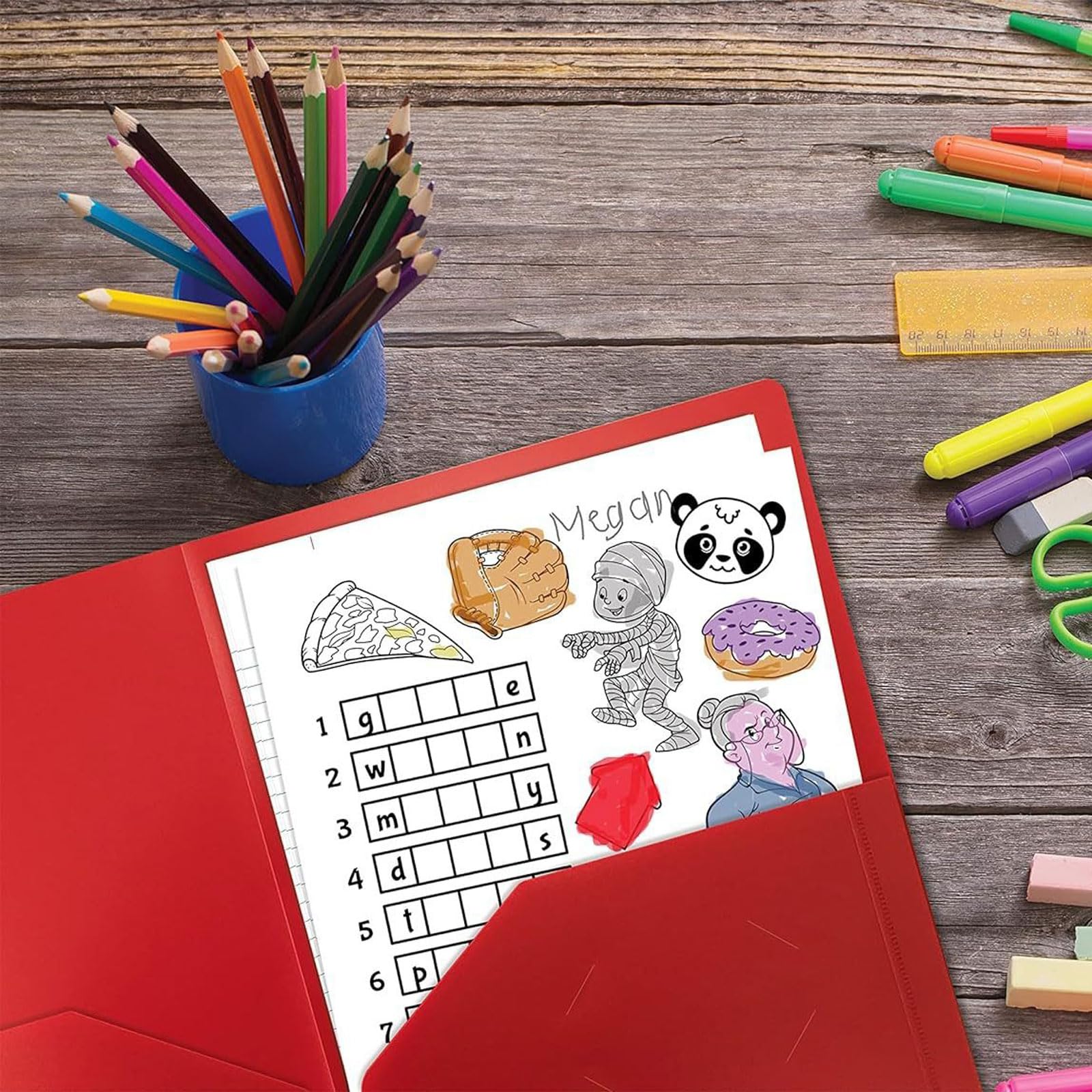 10-Pack-Plastikordner Aufbewahrungsdoppelpocket-Ordner für die Kommunikationskommunikation Office Office-Dokumente für Schüler geeignet