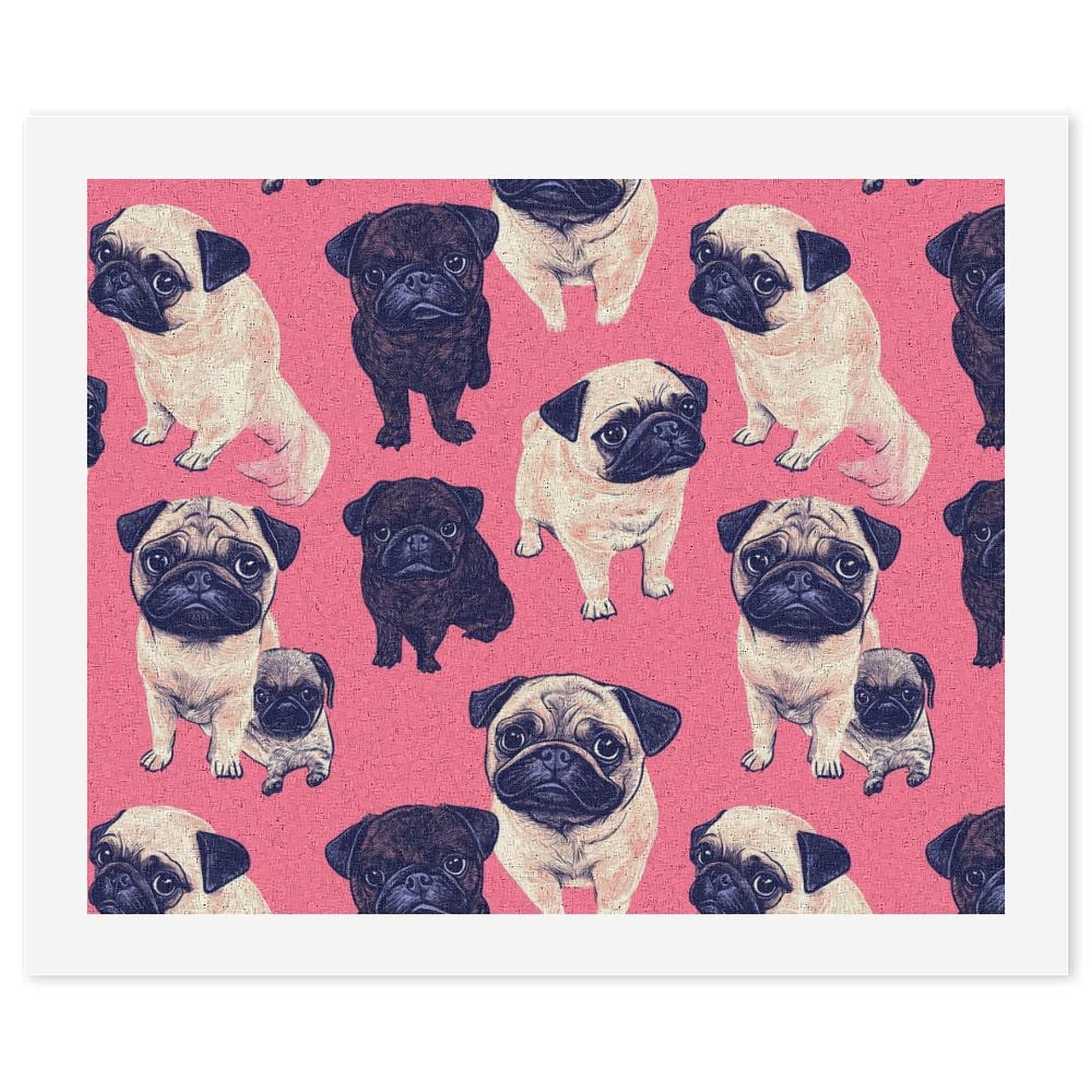 Malen-nach-Zahlen-Set mit Mops-Motiv, bedruckt, für Erwachsene, Anfänger, bunt, DIY, einfaches Malen für Zuhause, Wanddekoration