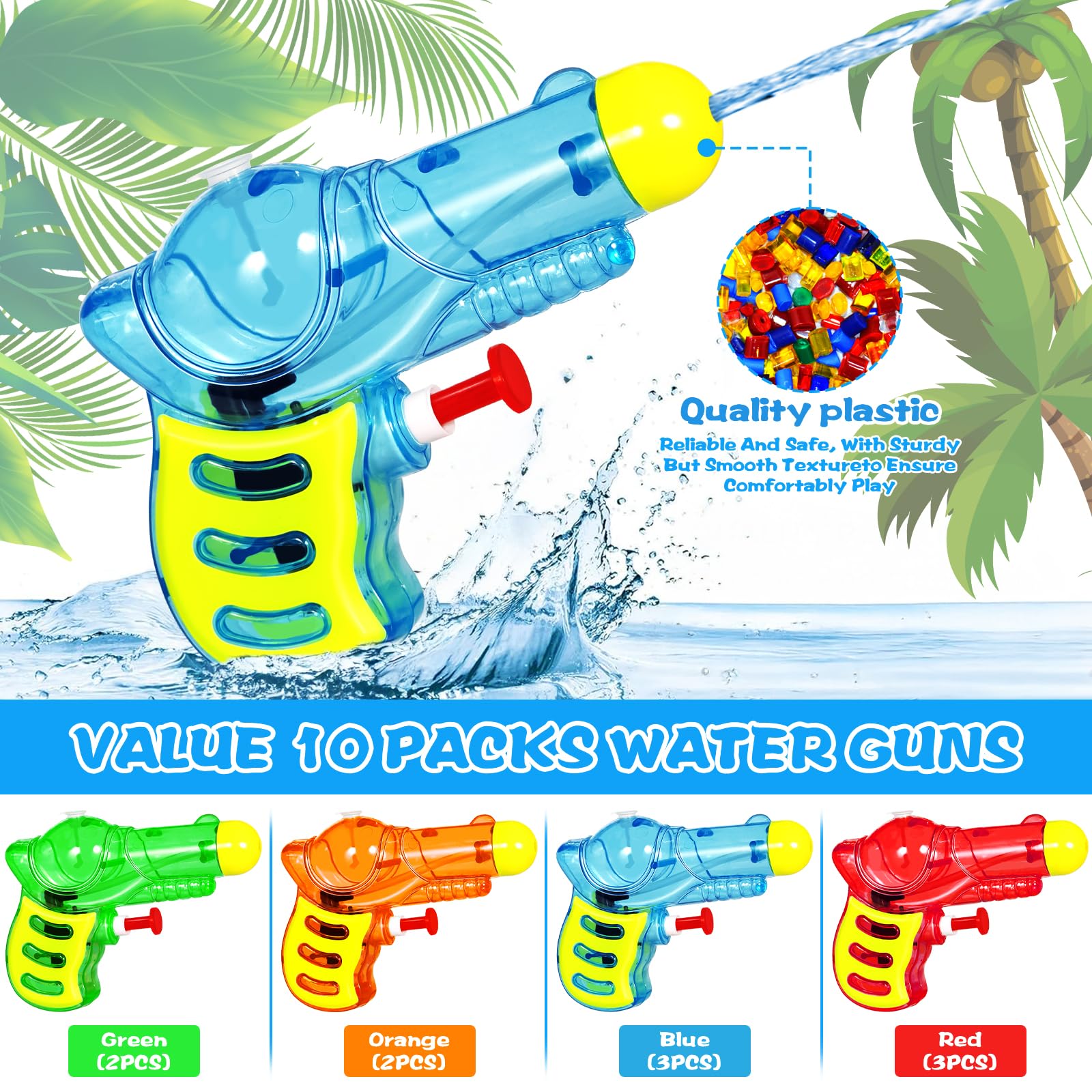 Wasserpistole Klein, 10 Stück Mini Wasserpistole, Mini Wasserpistolen Für Kinder Ab 3 4 5, Water Gun, Wasserspritzpistole Klein Wasserspielzeug Kinder Outdoor Für Sport, Pools, Strände