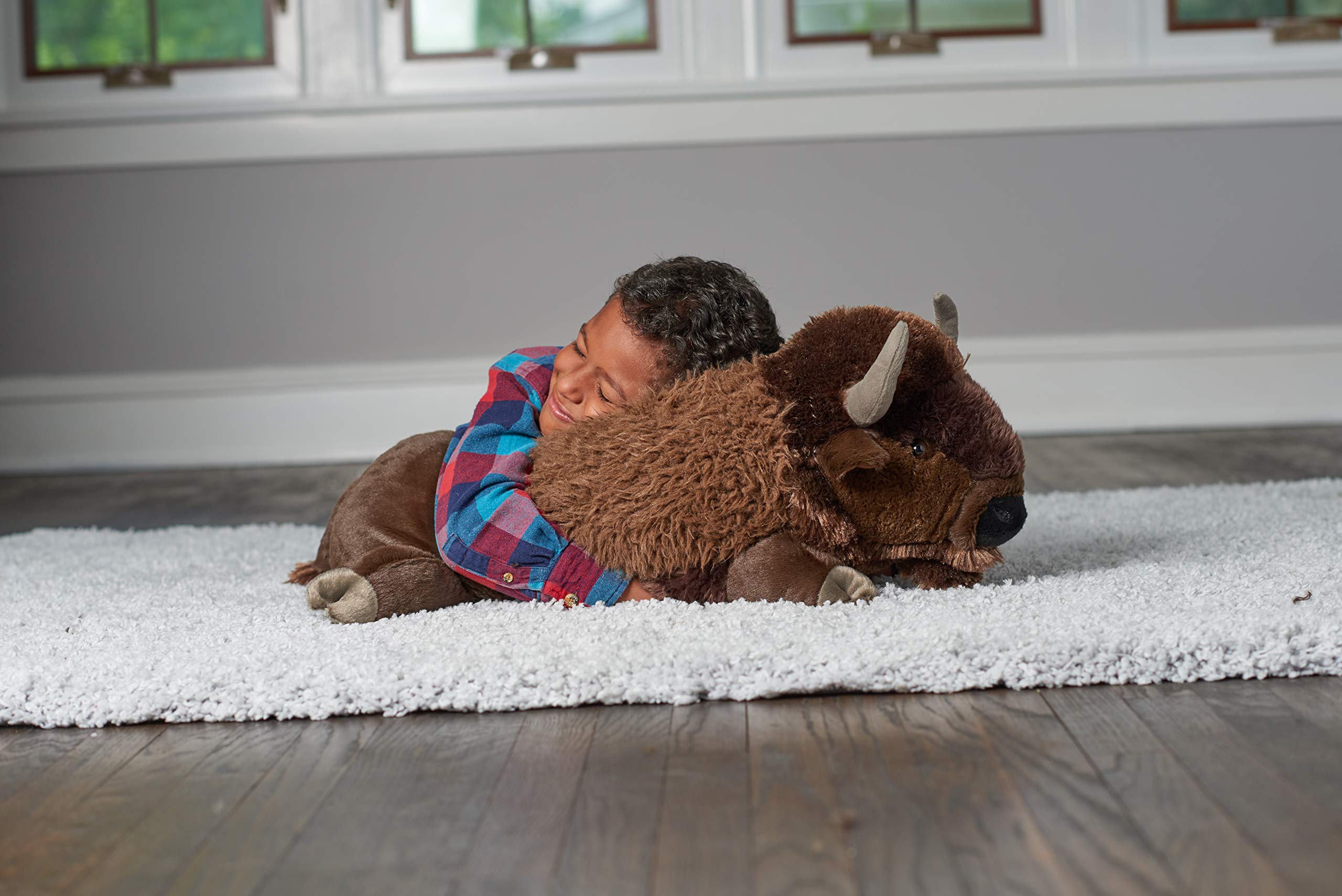 Wild Republic 19307 Jumbo Pluszowy Bison Wisent, duża przytulanka, pluszowa zabawka, Cuddlekins, 76 cm