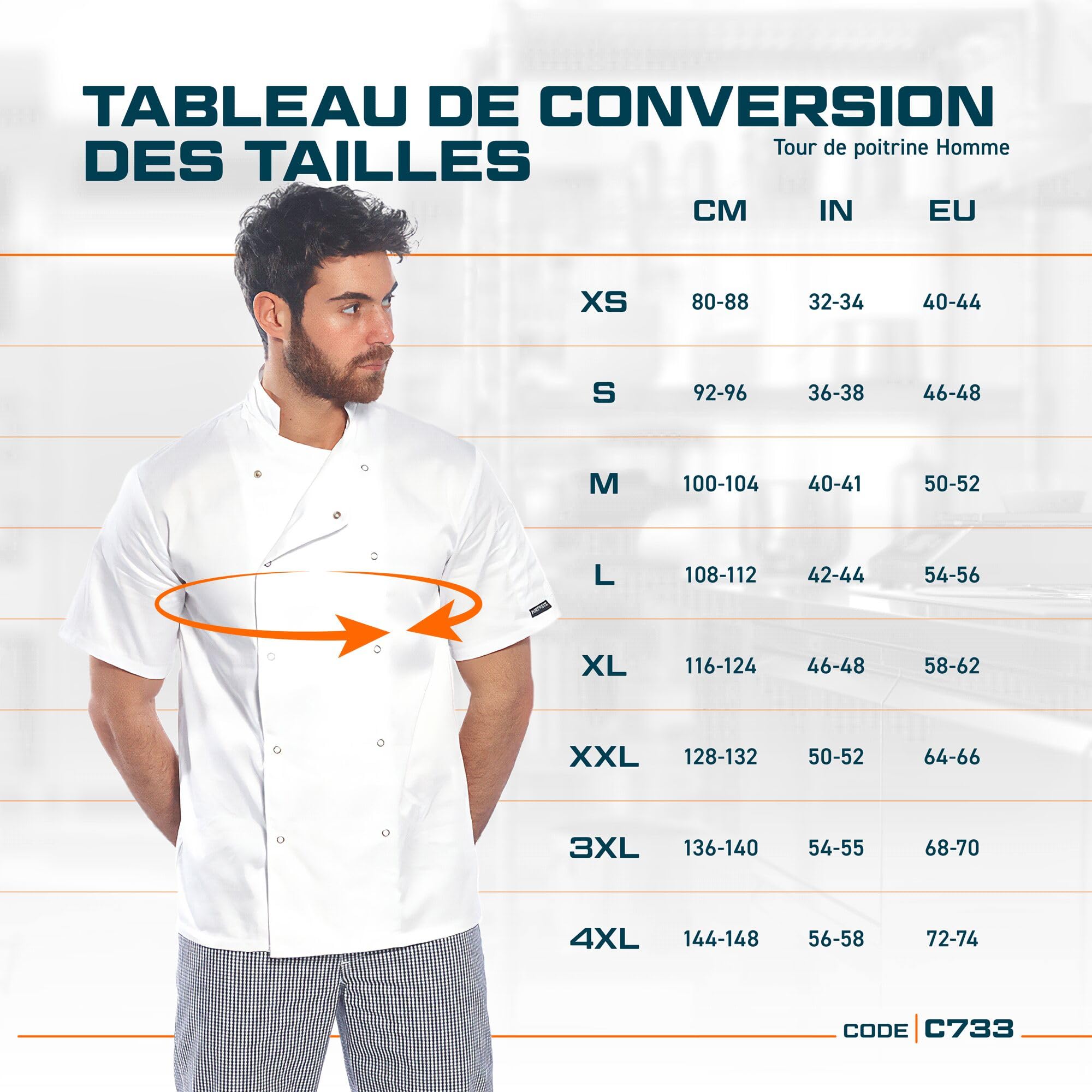 Portwest C733 Cumbria C733BKRXS Veste de chef Gris ardoise Taille S Mixte (lot de 1)