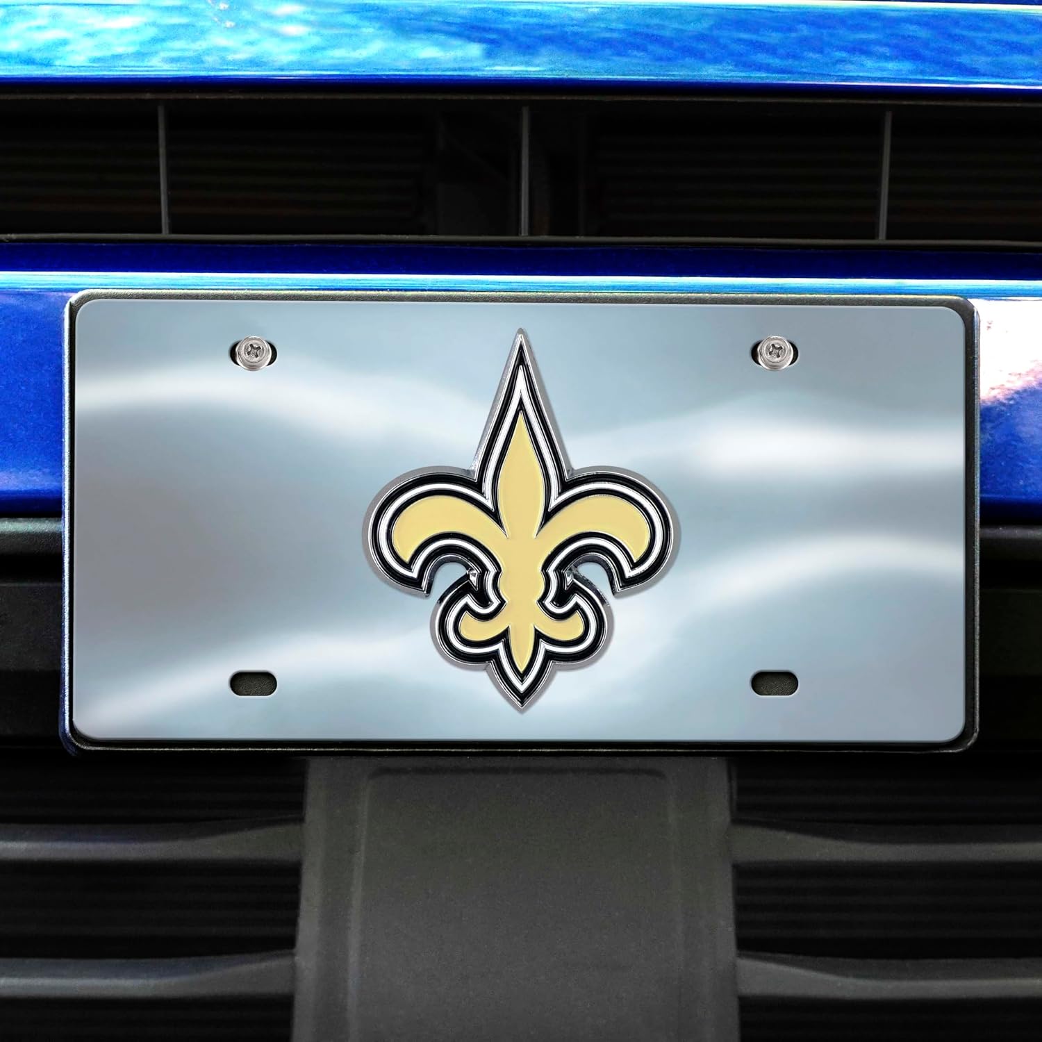 FANMATS 24535 New Orleans Saints Stainless Steel Front License Plate with Large 3D Molded Team Metal Emblem 6"x12" image 2
