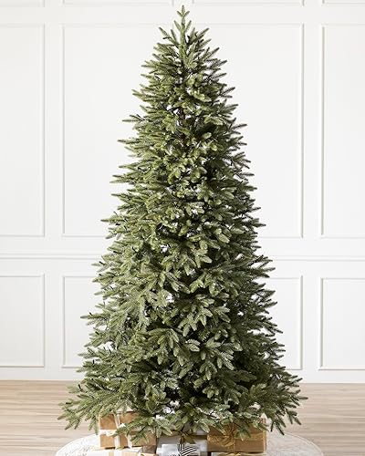 Miniatura 2 de Balsam Hill Stratford Spruce - Árbol de Navidad artificial delgado con follaje de aguja real y soporte de primera calidad para espacios pequeños,