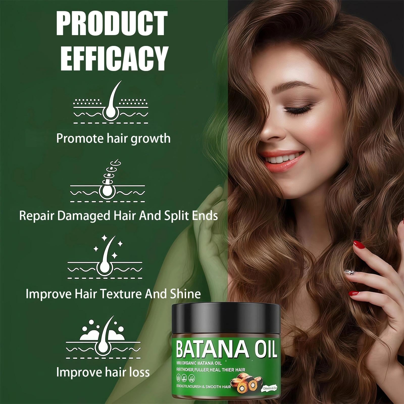 Raw Batana Oil Paste for Hair Growth, 100% Batana Oil from Honduras, Pure Hair Treatment Repairs Damage - Image 2