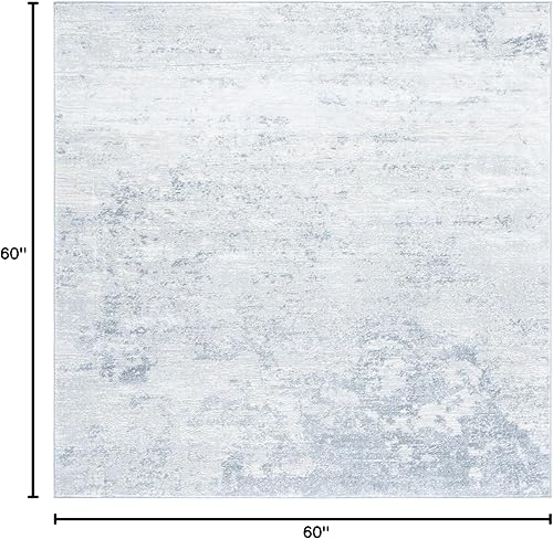 Miniatura 128 de SAFAVIEH Brentwood Collection - Alfombra de área de 9 x 12 pies, gris claro y azul, diseño abstracto moderno, no desprende pelusa y de fácil azul