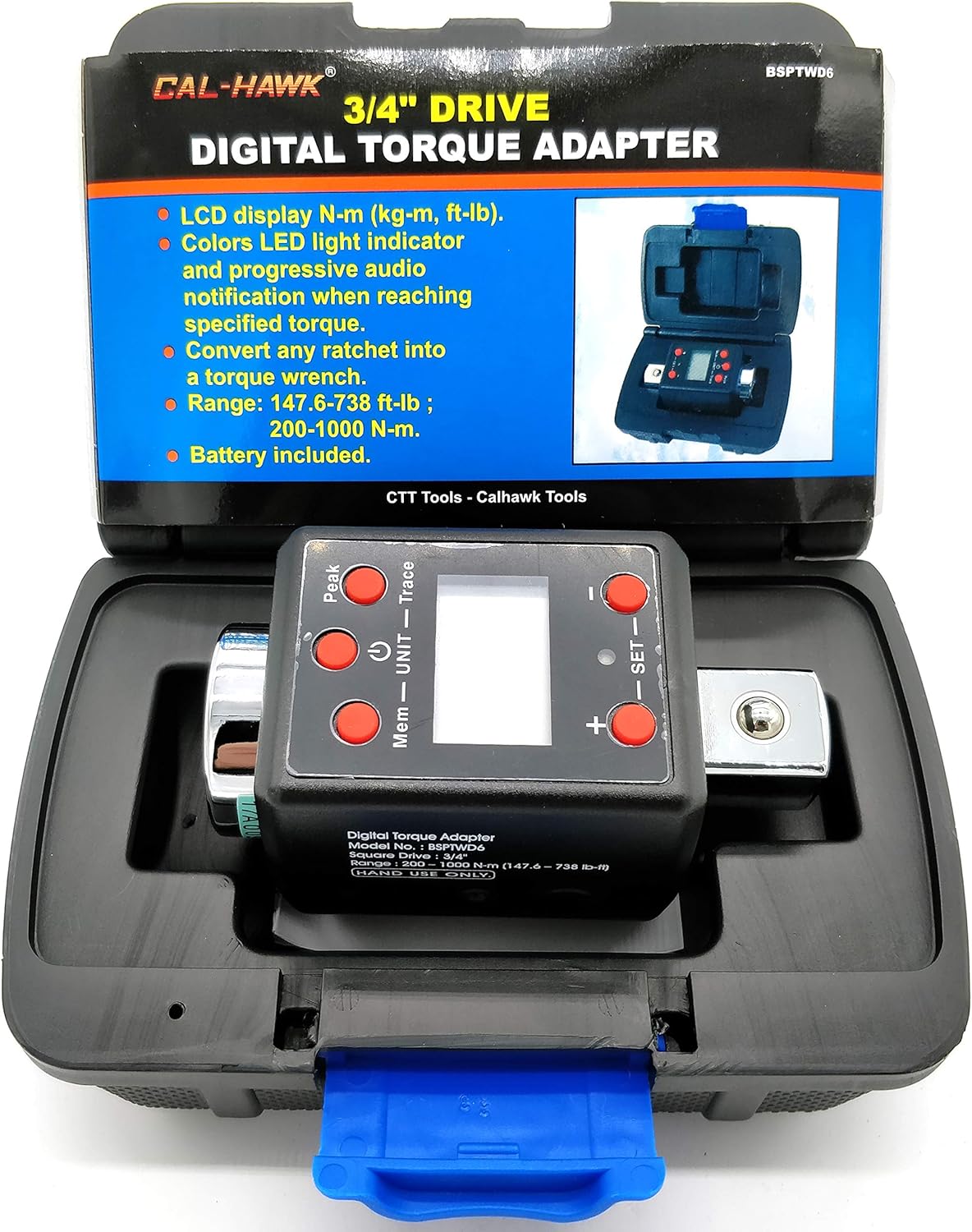 3/4" DR Digital Torque Wrench Adaptor Micro meter FT/LB LED 738 f/lb Microtorque