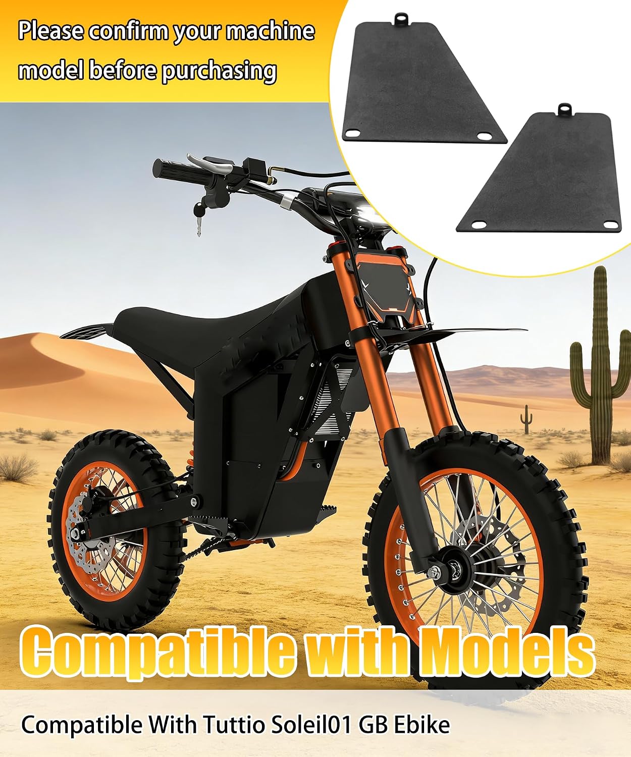 Left and Right Side E-Bike Motor Protective Cover Compatible with Tuttio Soleil01 GB Electric Bicycle，Easy Install(with Screws)