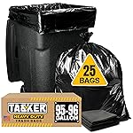 95-96 Gallon Trash Bags Heavy Duty (25 Bags w/Ties Value pack) Extra Large Trash Bags, 90 Gallon, 95 Gallon, 96 Gallon, 100 Gallon