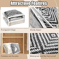 Vista 3 de 30 bolsas de almacenamiento de vinilo transparente con cremallera, organizador de mantas y suéteres, 10.5 x 10.5 x 2.5 pulgadas