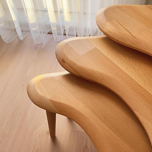 Miniatura 6 de Mesas auxiliares anidables, juego de 3 mesas auxiliares para sala de estar, dormitorio, mesas auxiliares pequeñas de madera maciza para sofá, mesa