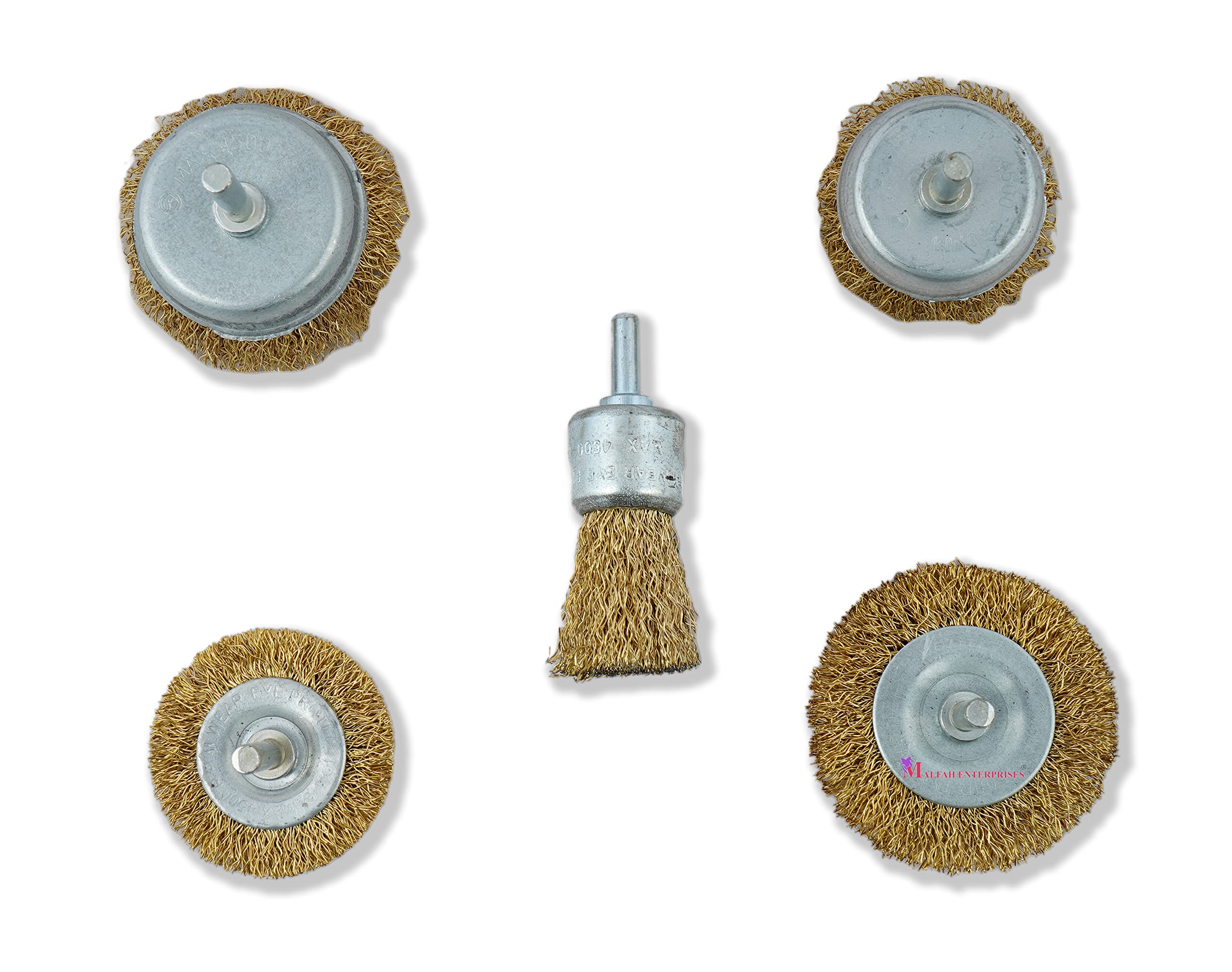 Malfah Enterprises Spindle Brush Coated Wire Drill Brush Golden Brush 5 Pcs Cleaning Power Durable Stainless-Steel Material Cleaning Brush for Retained Paint & Dust (B0B4D74G41) Amazon Price History, Amazon Price Tracker