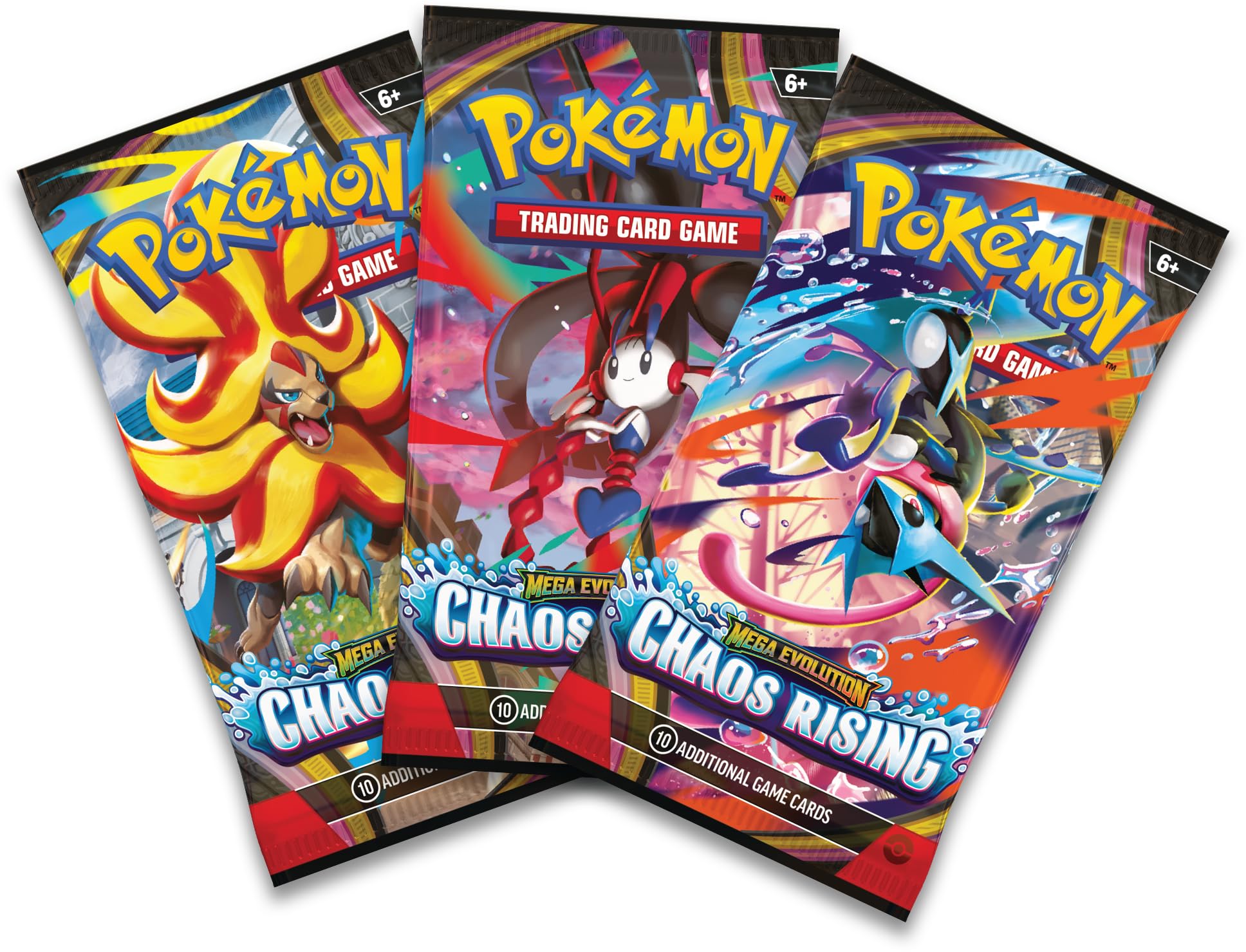 Amazon.com: Pokémon TCG: Mega Evolution—Chaos Rising Triple Pack
