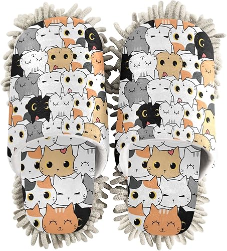 Miniatura 1 de Pantuflas de microfibra suave y lavable, súper chenilla, zapatos para el hogar, zapatos para limpieza de suelos