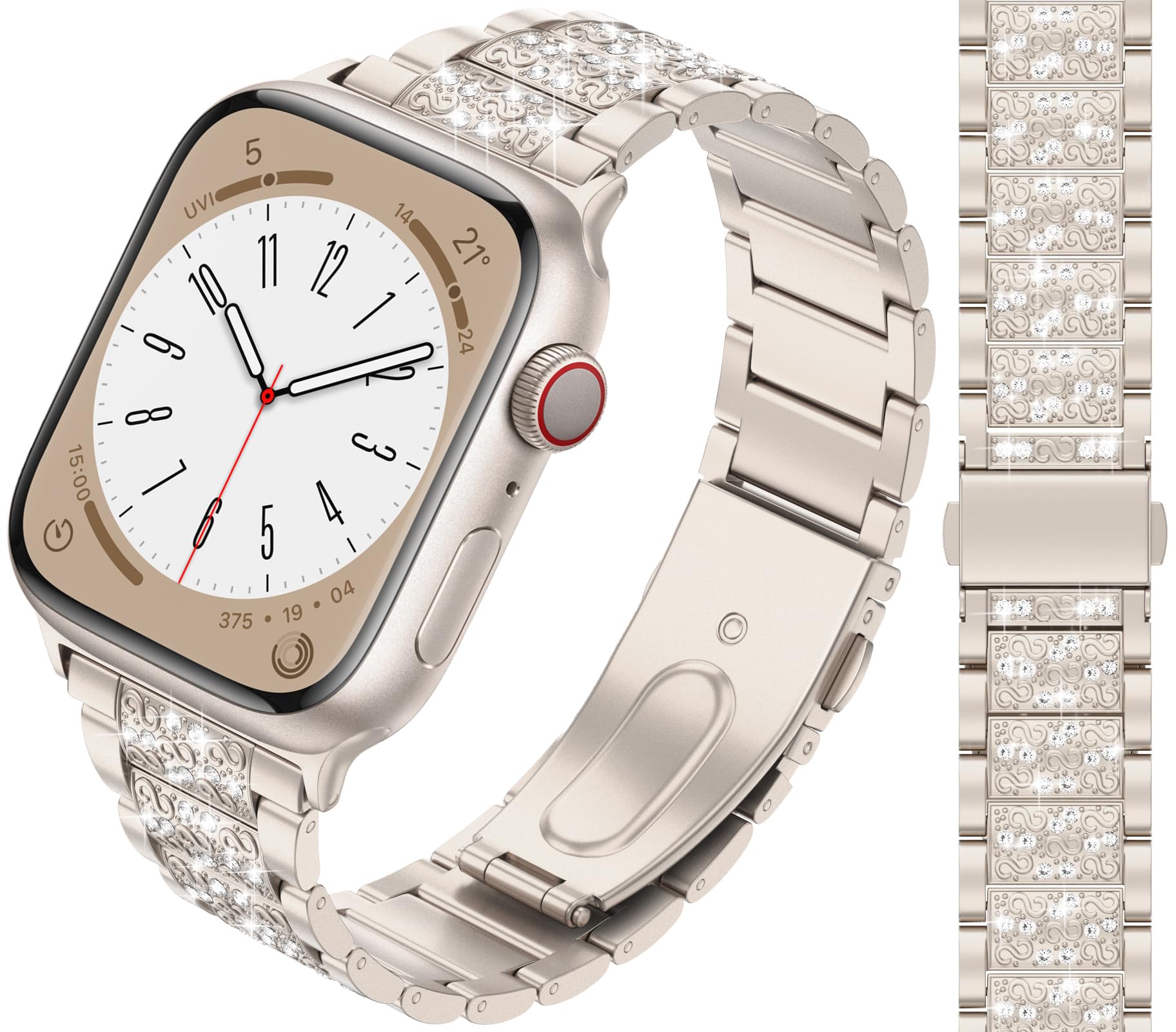 Bling Bracciale in Diamanti compatibile con Apple Watch Cinturino 38mm 40mm 41mm 42mm 44mm 45mm 46mm 49mm, Bracciale in Acciaio Inossidabile Diamanti Donne per iWatch Ultra SE 11 10 9 8 7 6 5 4