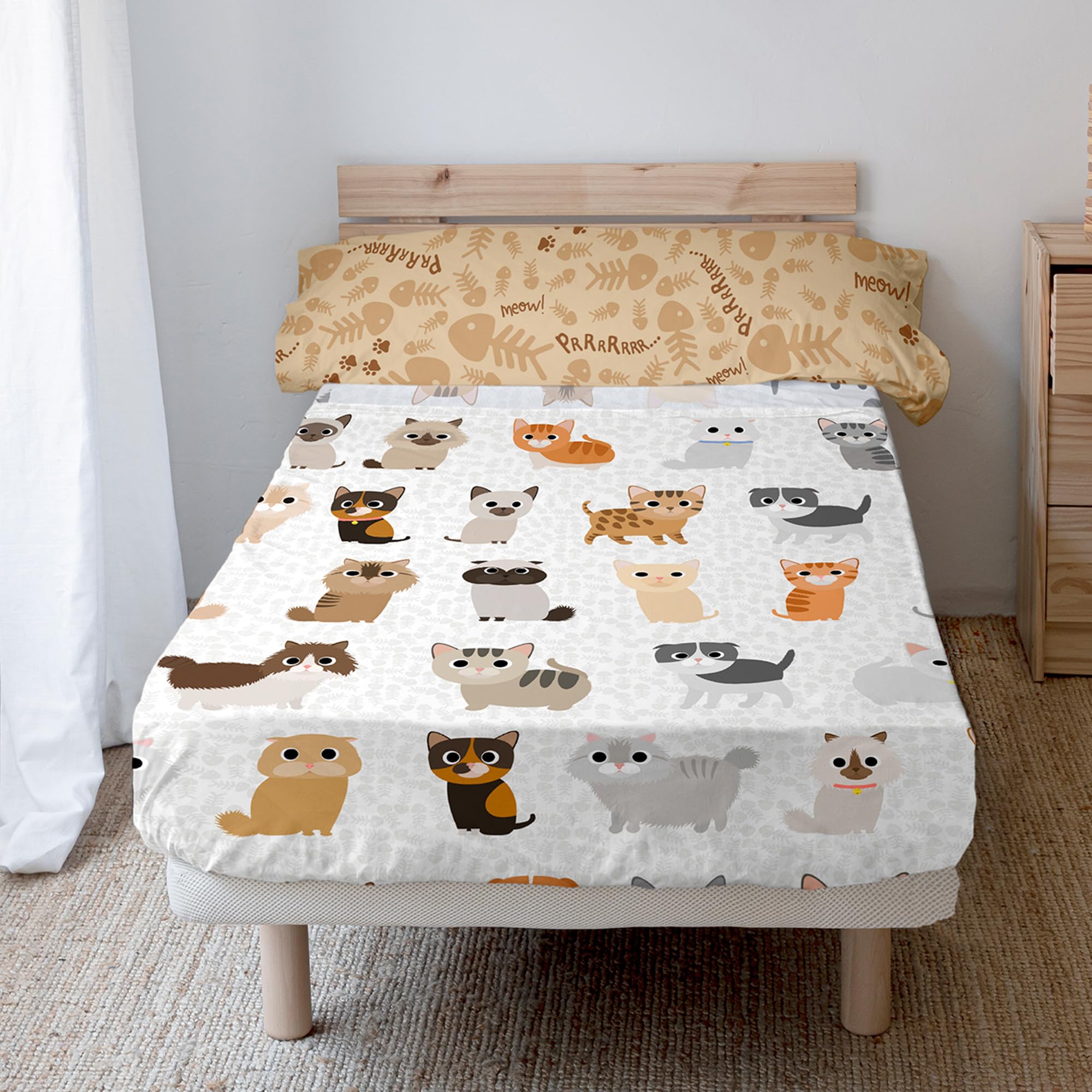 Cats Juego de sábanas 2 piezas 180x270 cm (Cama 105)