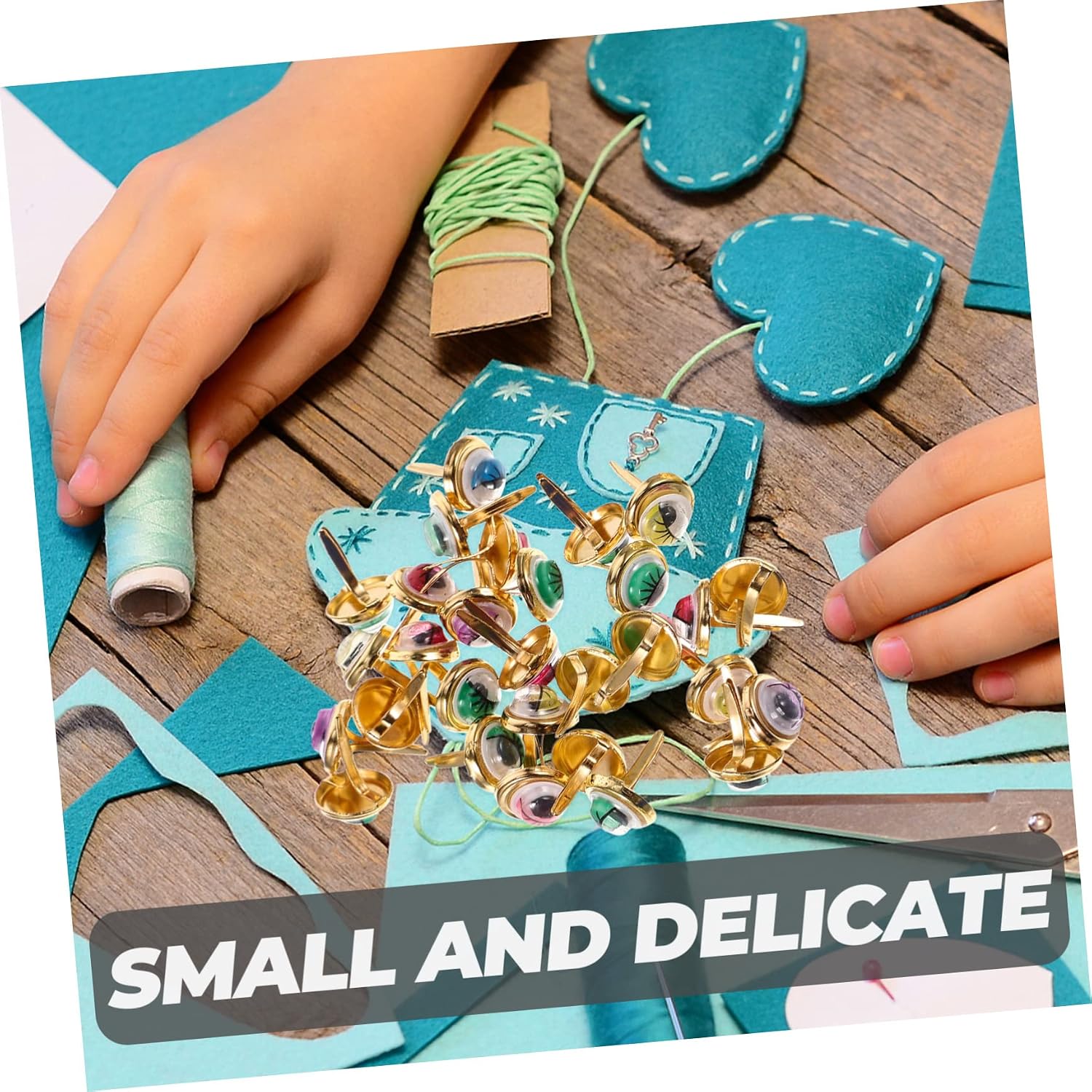 SEWOART 100pcs Scrapbooking Embellishments DIY Brads Two-Legged Nails for Crafts