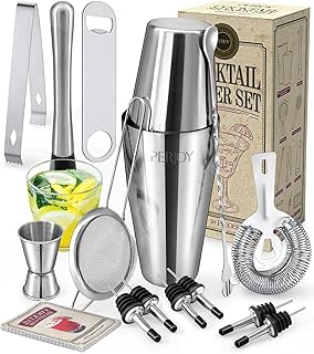 Cocktail Shaker Set, 16 Piece Bartender Kit, Cocktail Shaker, Stainless Steel Bar Set Accessories, Coktail Set, Boston Shaker, Drink Mixer Shaker, Bartending Bar Tools with Muddler Spoon Jigger