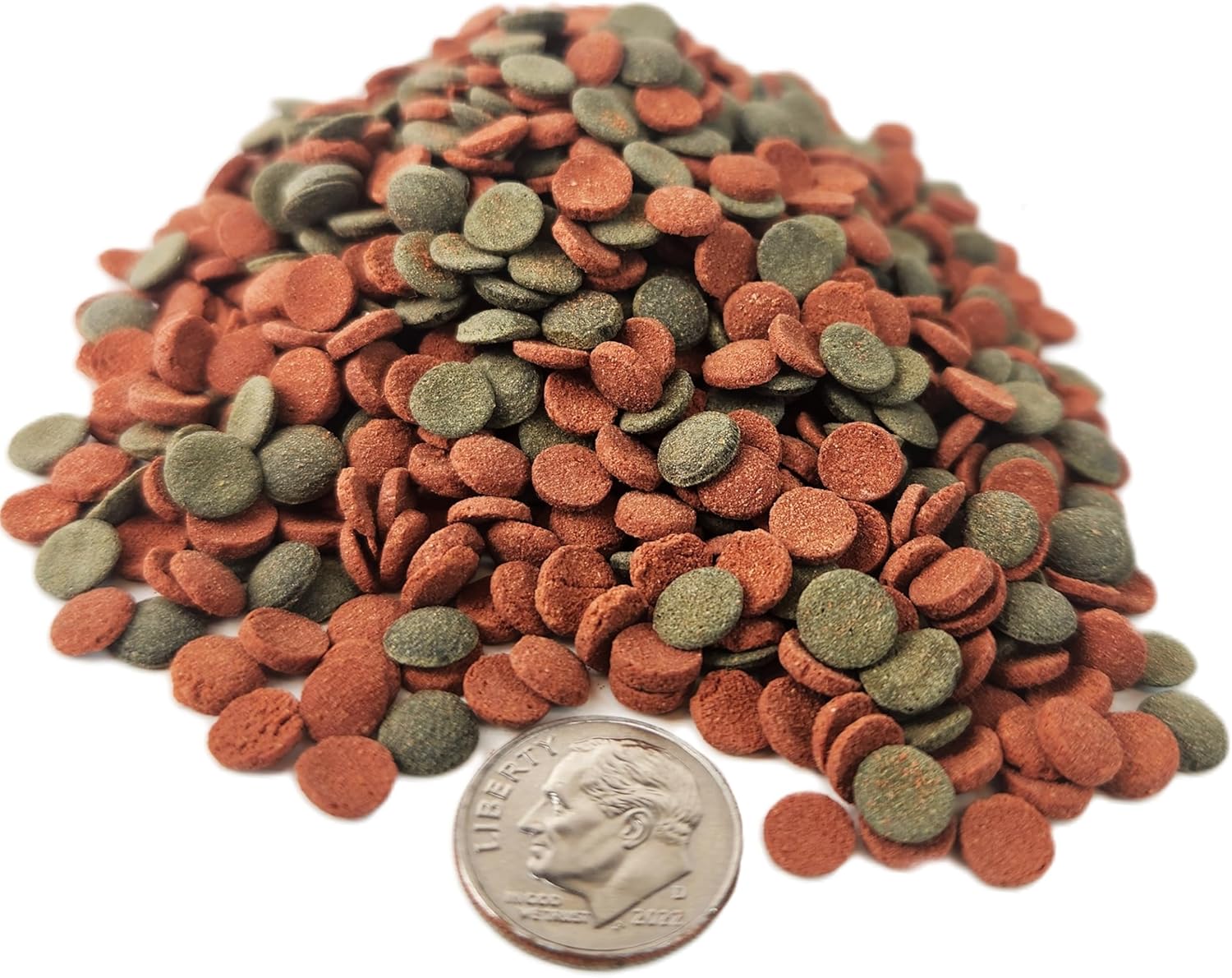 Aquatic Foods Inc. 8mm - 1/3" Brine Shrimp/Red Algae Color Enhancing & Spirulina/Green Algae Sinking Wafer Mix for Shrimp, Snails, Plecos, Catfish, All Tropical Fish...WL…2-lbs Foil Pouch Bag