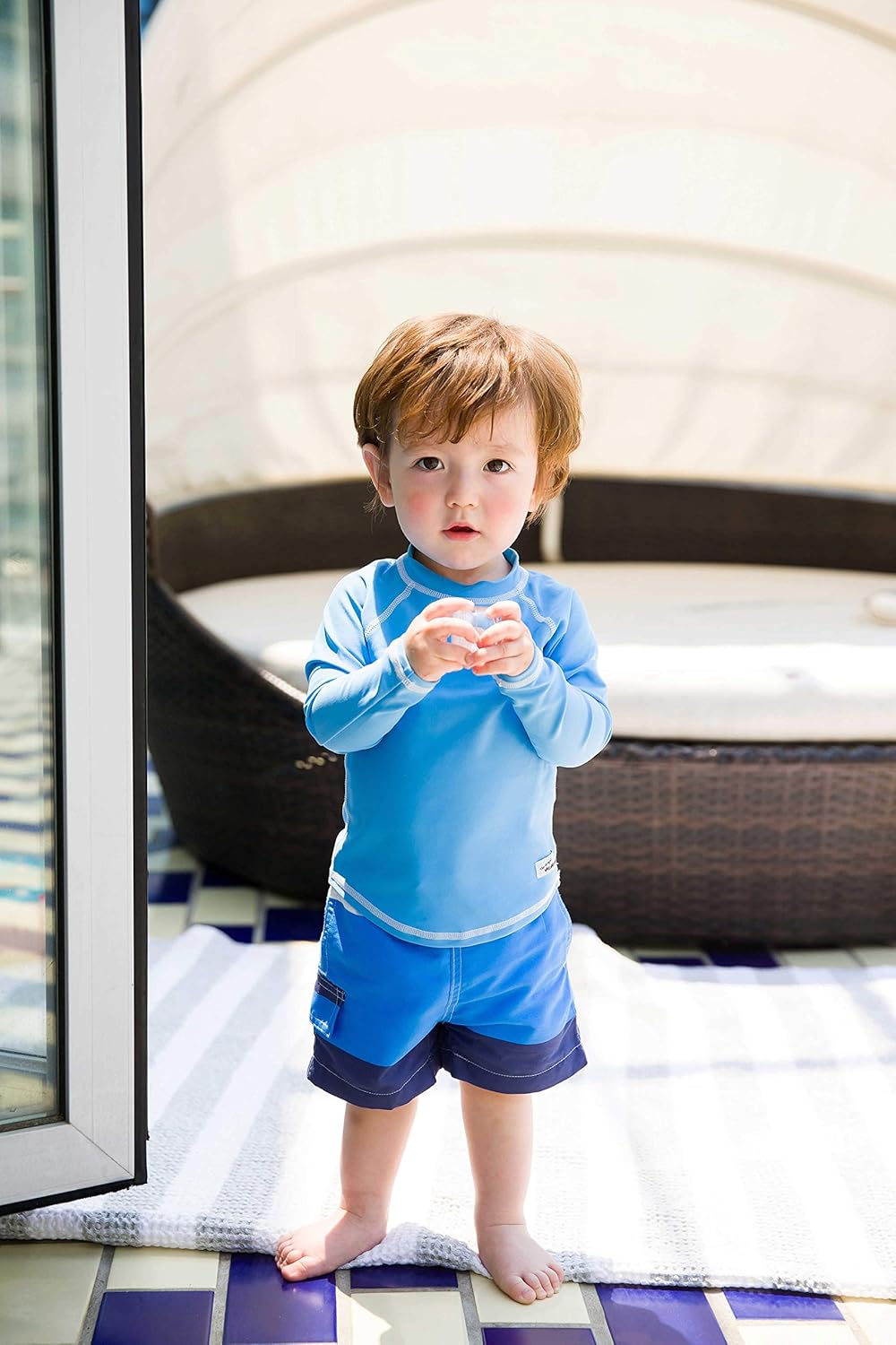 VAENAIT BABY Infant/Toddler Short/Long Sleeve UPF 50+ Rashguard Swim Shirt Oasis - Image 2