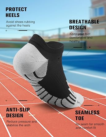 Compression Low-Cut Running Socks: 2-zone Target Support for Muscle