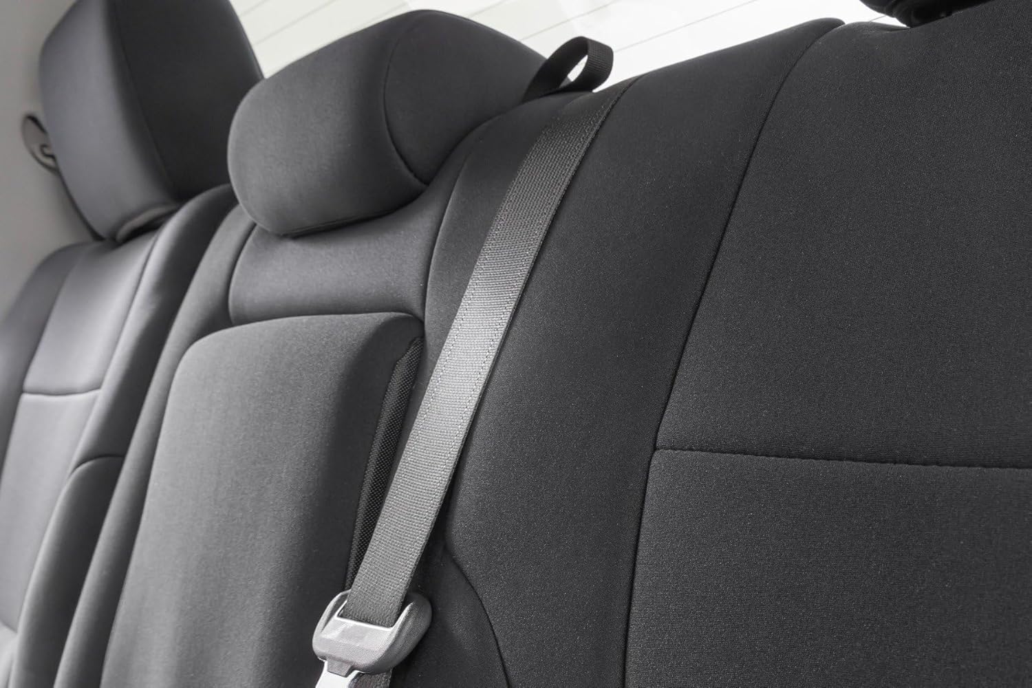 Rough Country Neoprene Seat Covers for Toyota Tundra Crew Max (2022-2025) w/Rear Cup Holder - Waterproof & UV Resistant, Foam Padded, Front & Rear Seat Cover Set