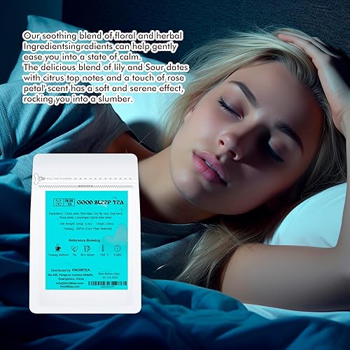 Miniatura 5 de FM108TEA Té de buen sueño, beneficios naturales para aliviar el estrés y relajarse, bolsa resellable de 3.5 onzas (3.53 oz), con 30 bolsas de filtro