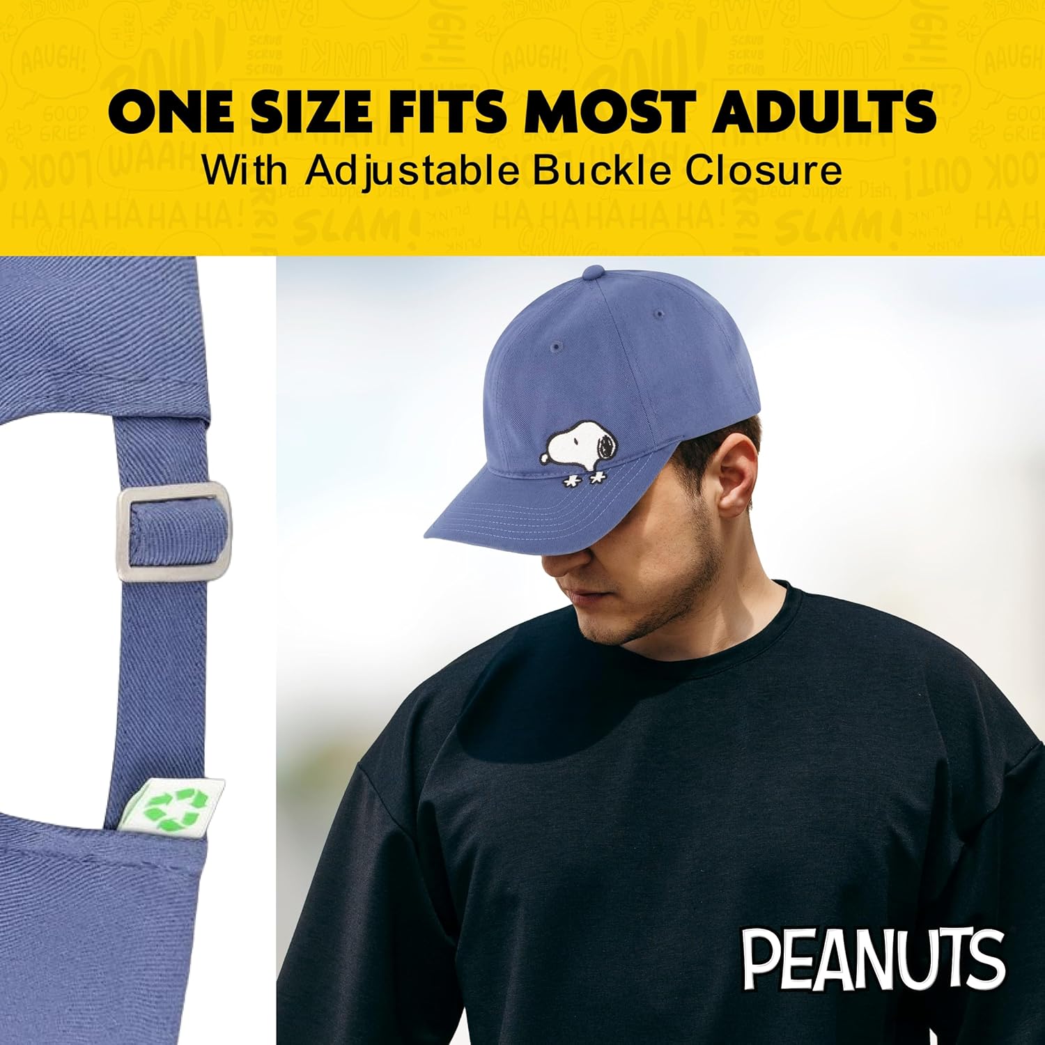 Concept One Unisex-Adult Peanuts Snoopy Dad Hat, Adult Baseball Cap with Curved Brim - Image 4