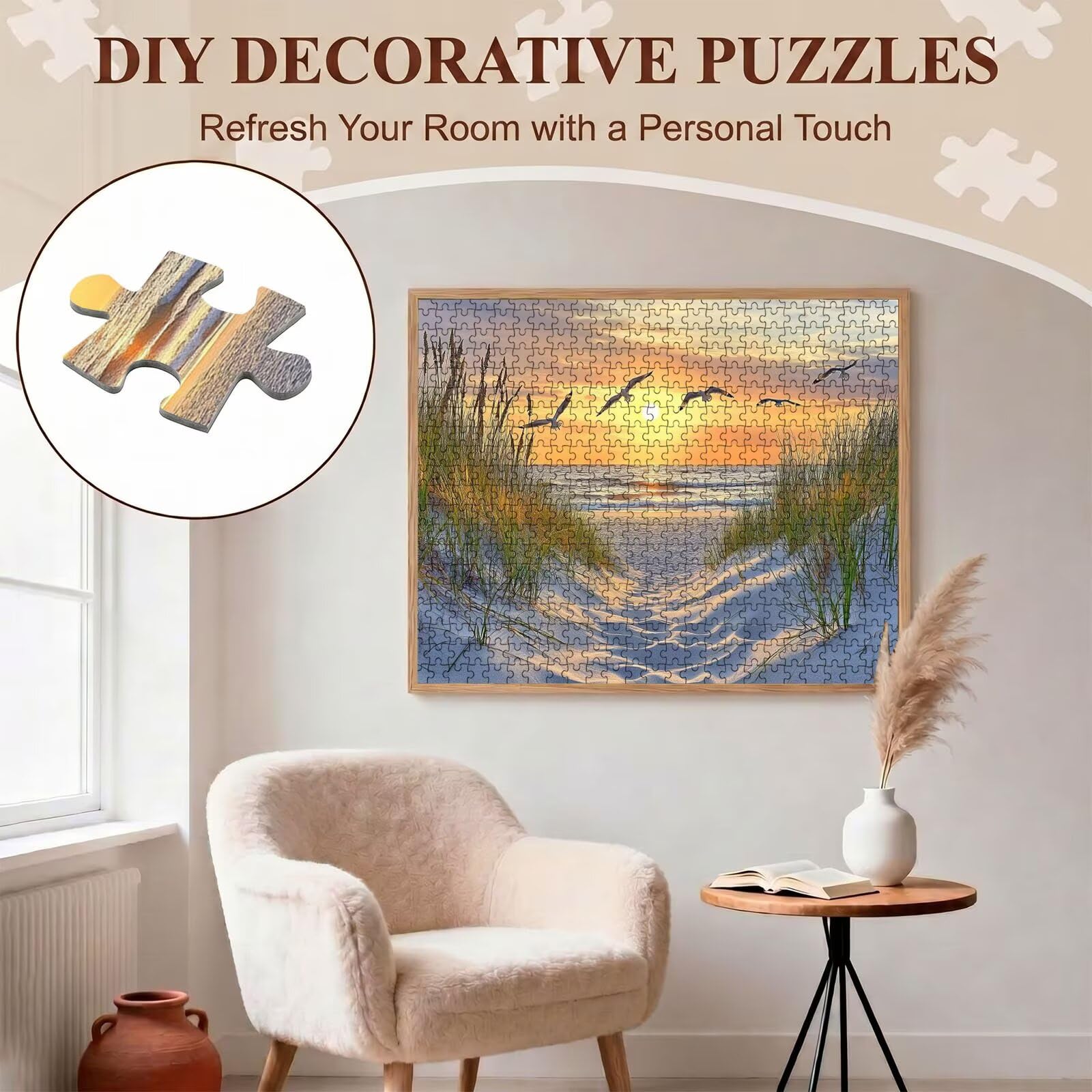 spiaggia Gabbiano Puzzle 5000 Pezzi per Adulti, Puzzle in Legno - Collezione Classica con Poster Incluso - Sfida di Concentrazione e Passatempo Antistress, Gioco per Famiglia, 156 x 105 cm f0-872