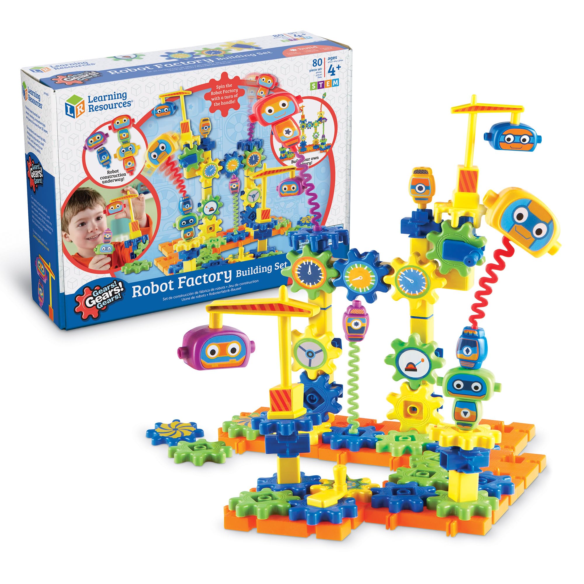 Learning Resources Gears Gears Gears! Robot Factory Building Set. Gears & Construction Toy, STEM Toys, Gears for Kids