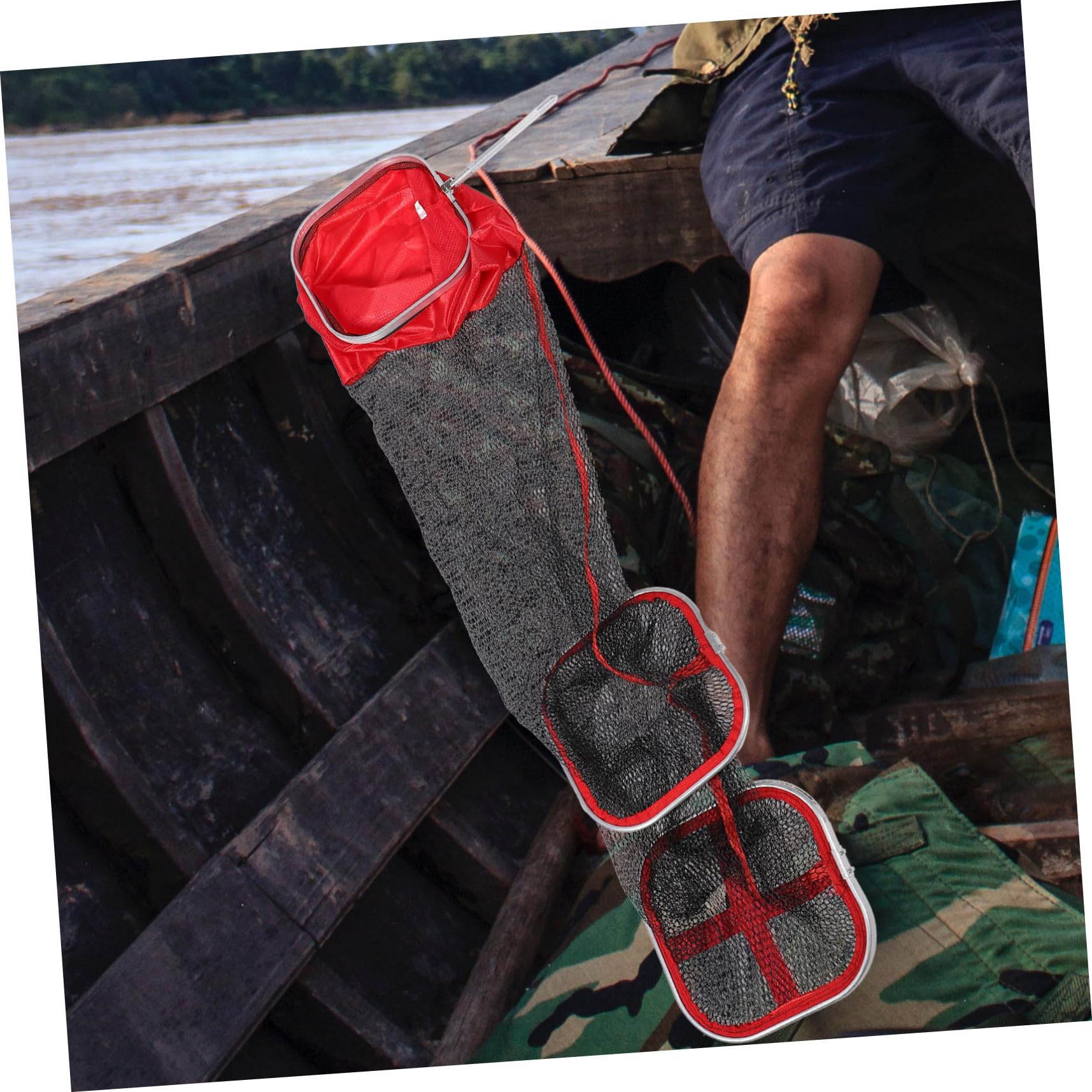 UPKOCH Pesca Plegable para Sacadera Salabre Protege Peces Cesta De Malla Redes De Equipo De Pesca