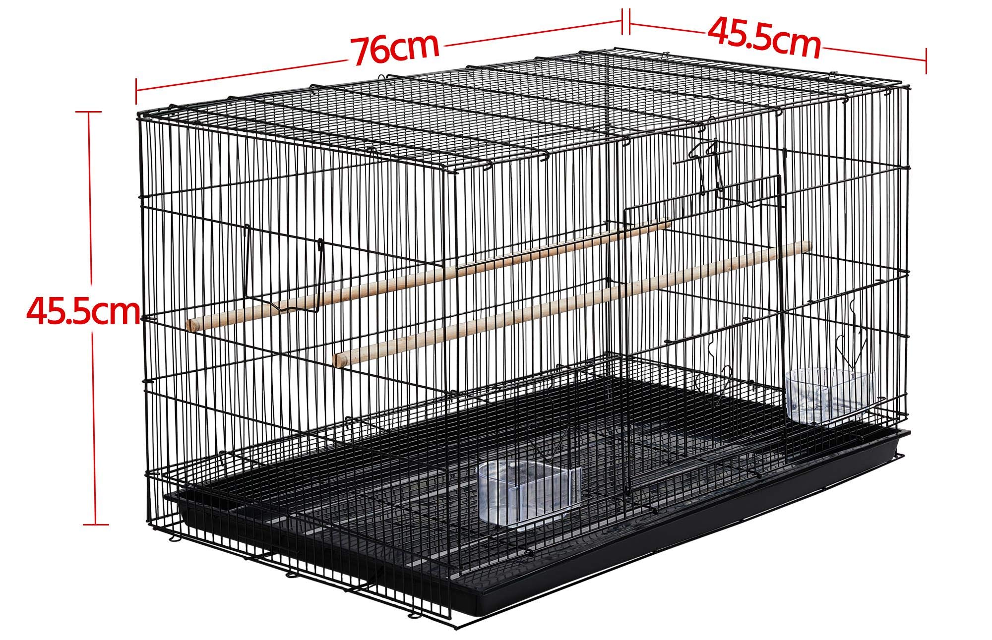 Yaheetech Jaula para Pájaros Jaula Metal para Loro con Comedero y Bandeja 76x45,5x45,5cm