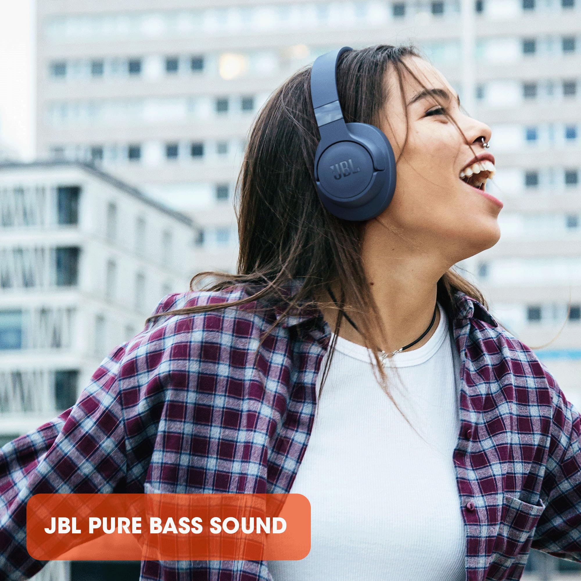JBL Tune 710 BT, Cuffie Over-Ear Wireless Bluetooth, JBL Pure Bass, Cuffia Pieghevole Senza Fili con Padiglione Imbottito, Fino a 50h di Autonomia, Nero