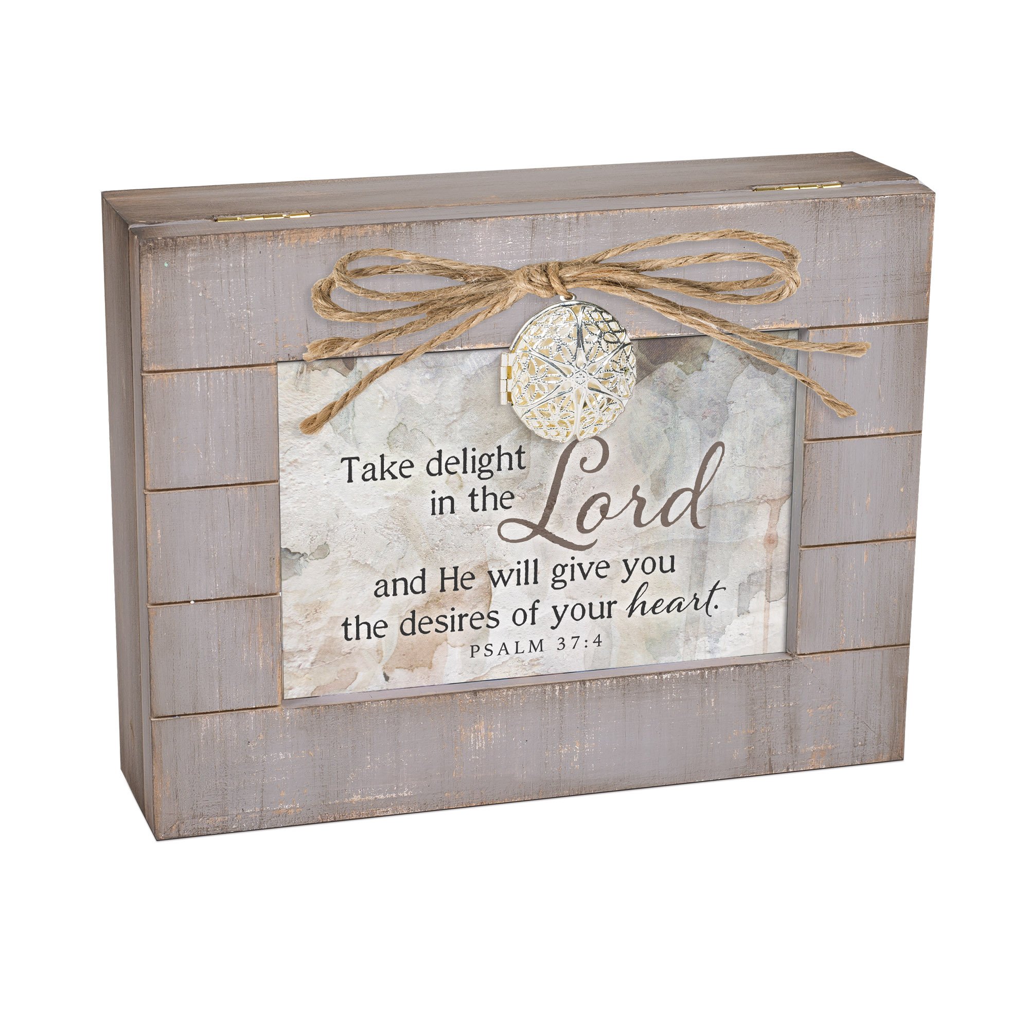 Caja de música decorativa gris Cottage Garden estilo camafeo Lord Will Heart