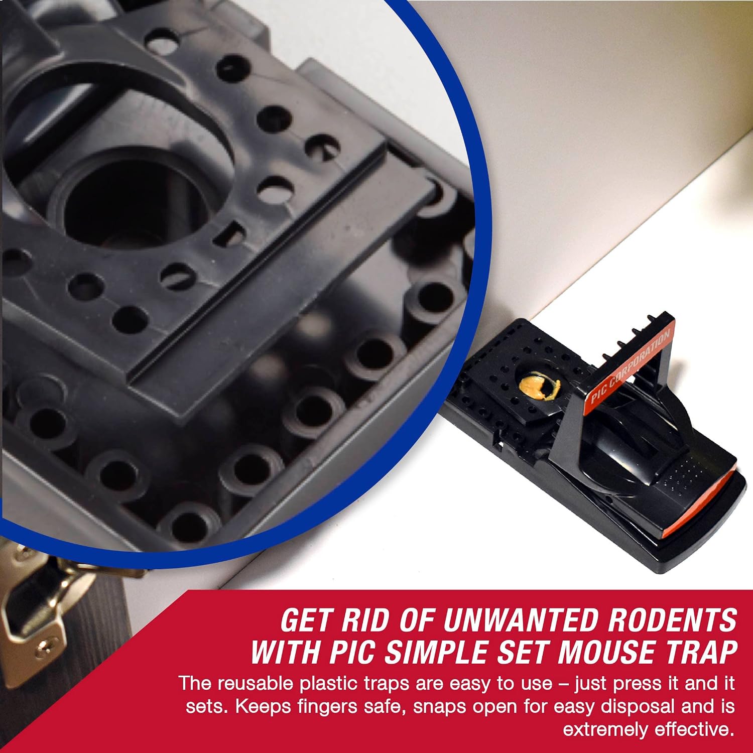 Pic PMT2 Plastic Mouse Trap, 2-Pack