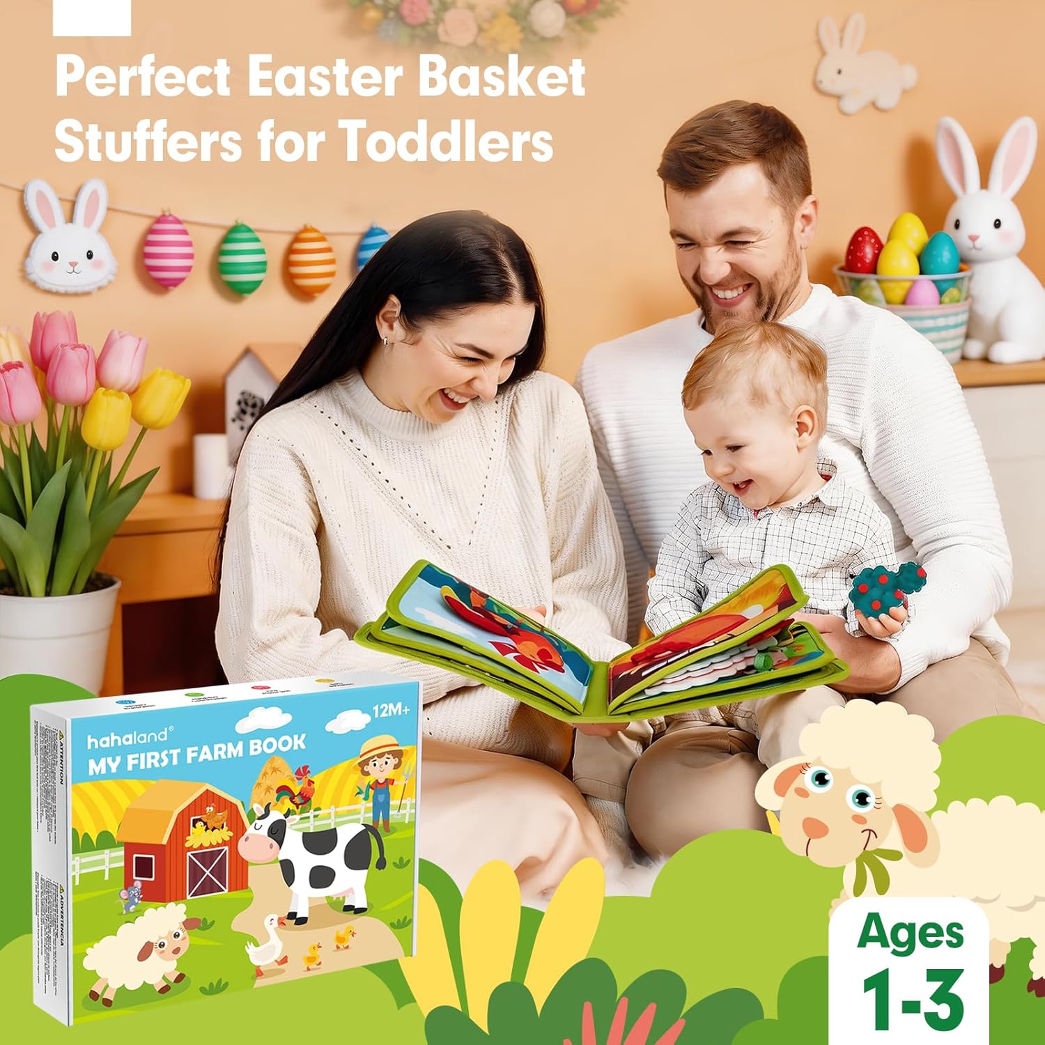 hahaland Busy Book for Toddlers 1-3 - Montessori Toys Busy Board for 1 Year Old Boy Gifts Girl Toys Educational Learning Quiet Activity Books Gifts Toddler Easter Basket Stuffers One Year Travel Toys - Image 7